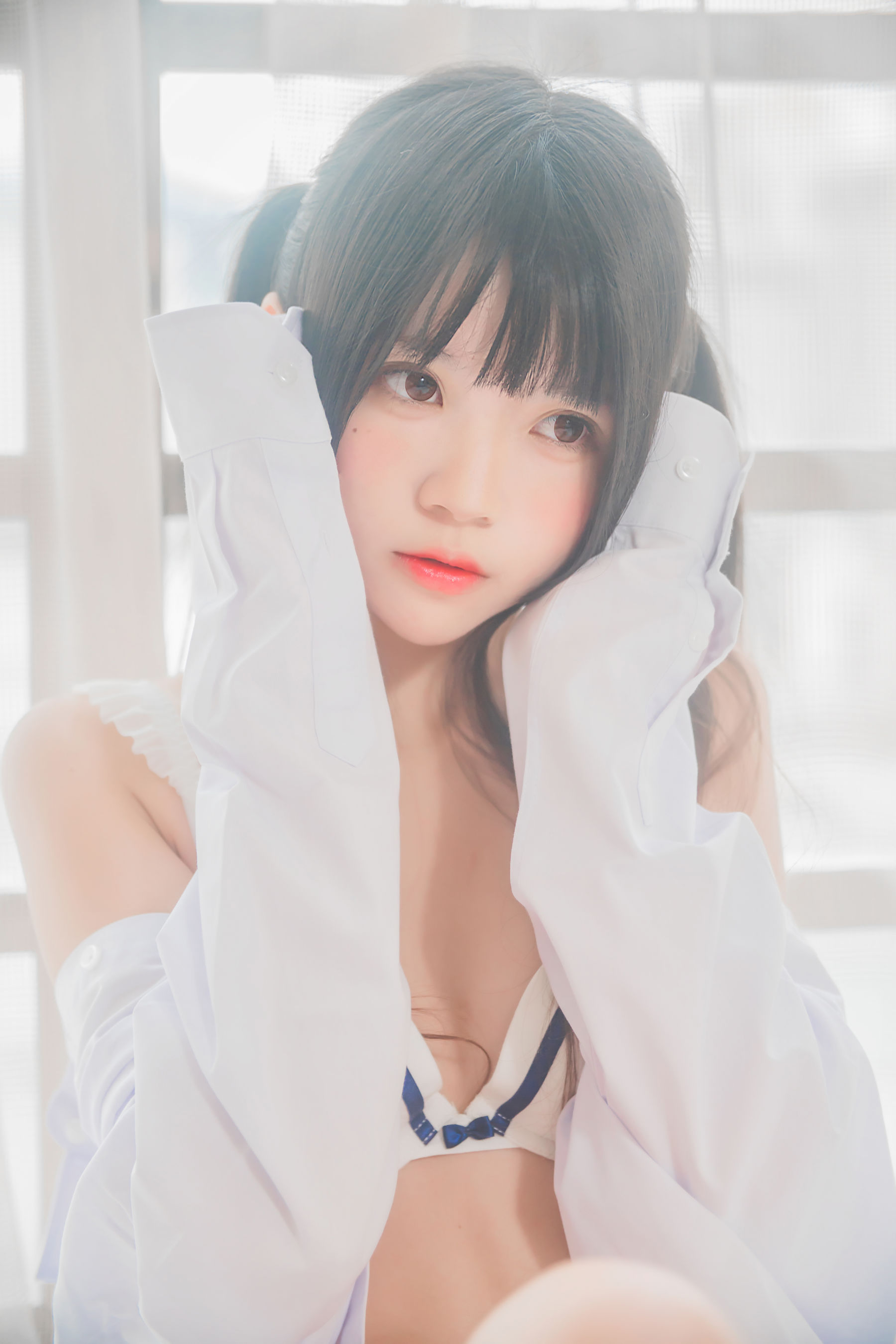桜桃喵 《白衬衫双马尾》 Cosplay-第9张
