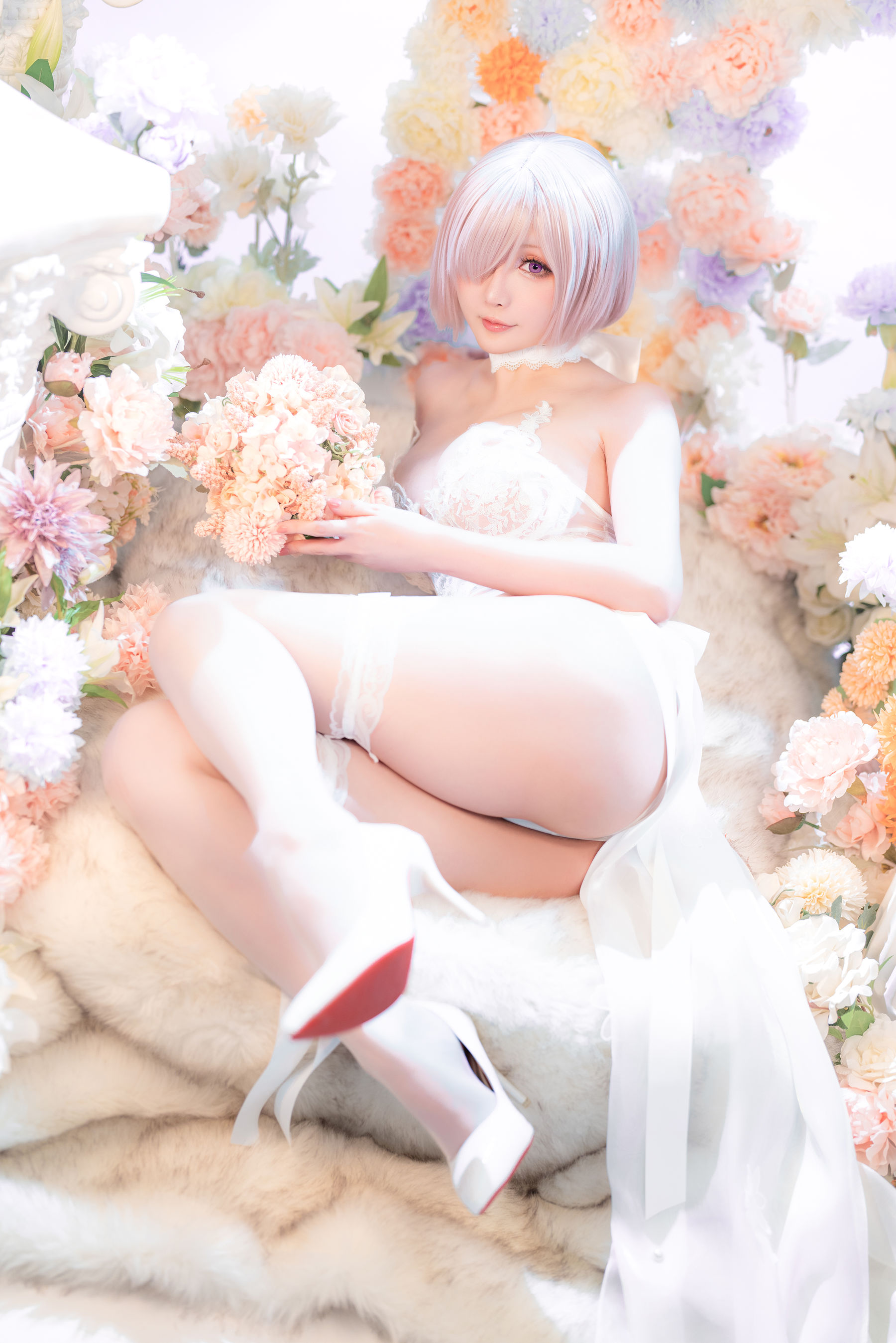 Coser小姐姐星之迟迟 – 玛修同人婚纱 Cosplay-第7张