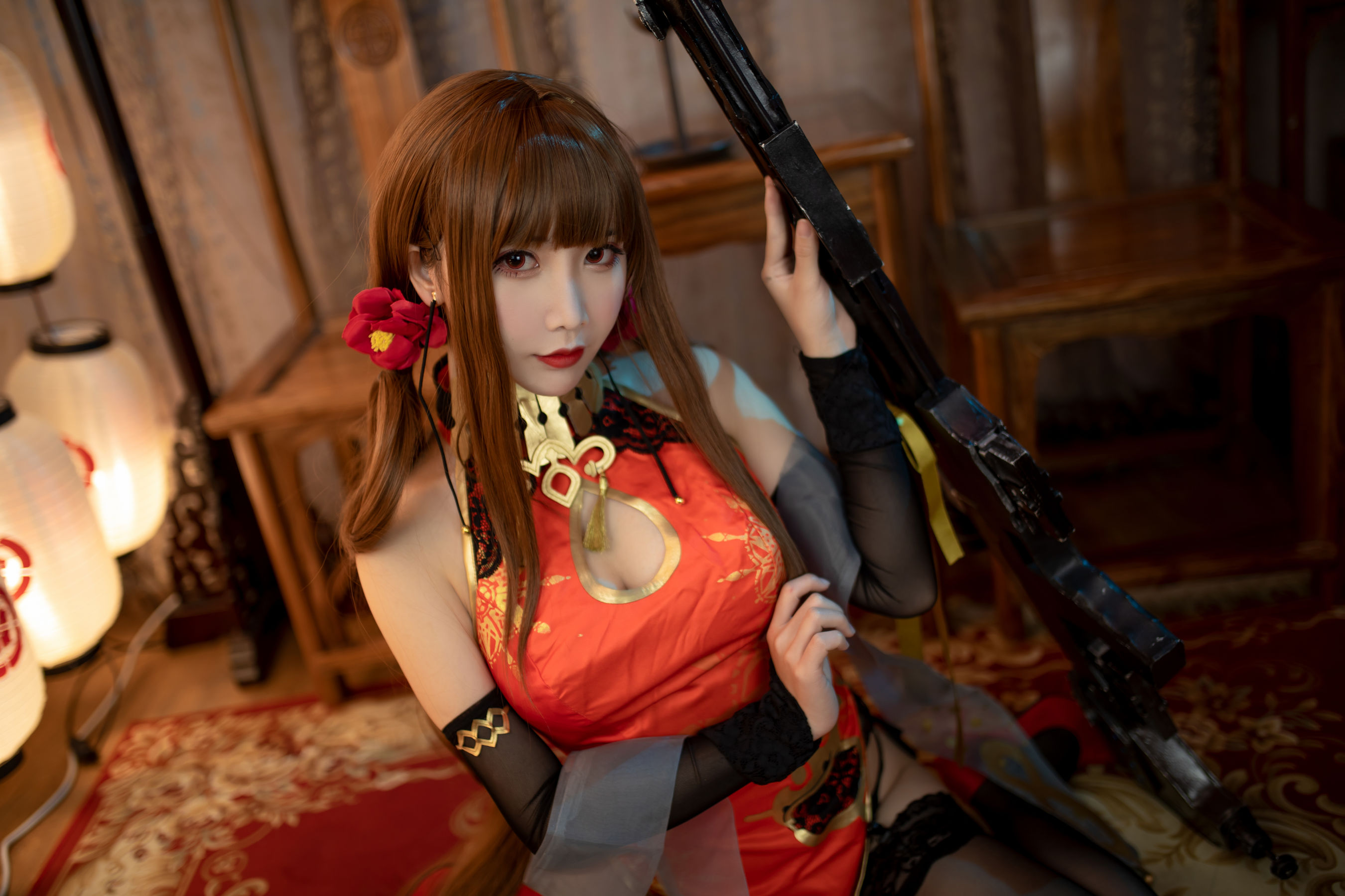 可爱人气Coser面饼仙儿 – DSR50 红牡丹 Cosplay-第6张