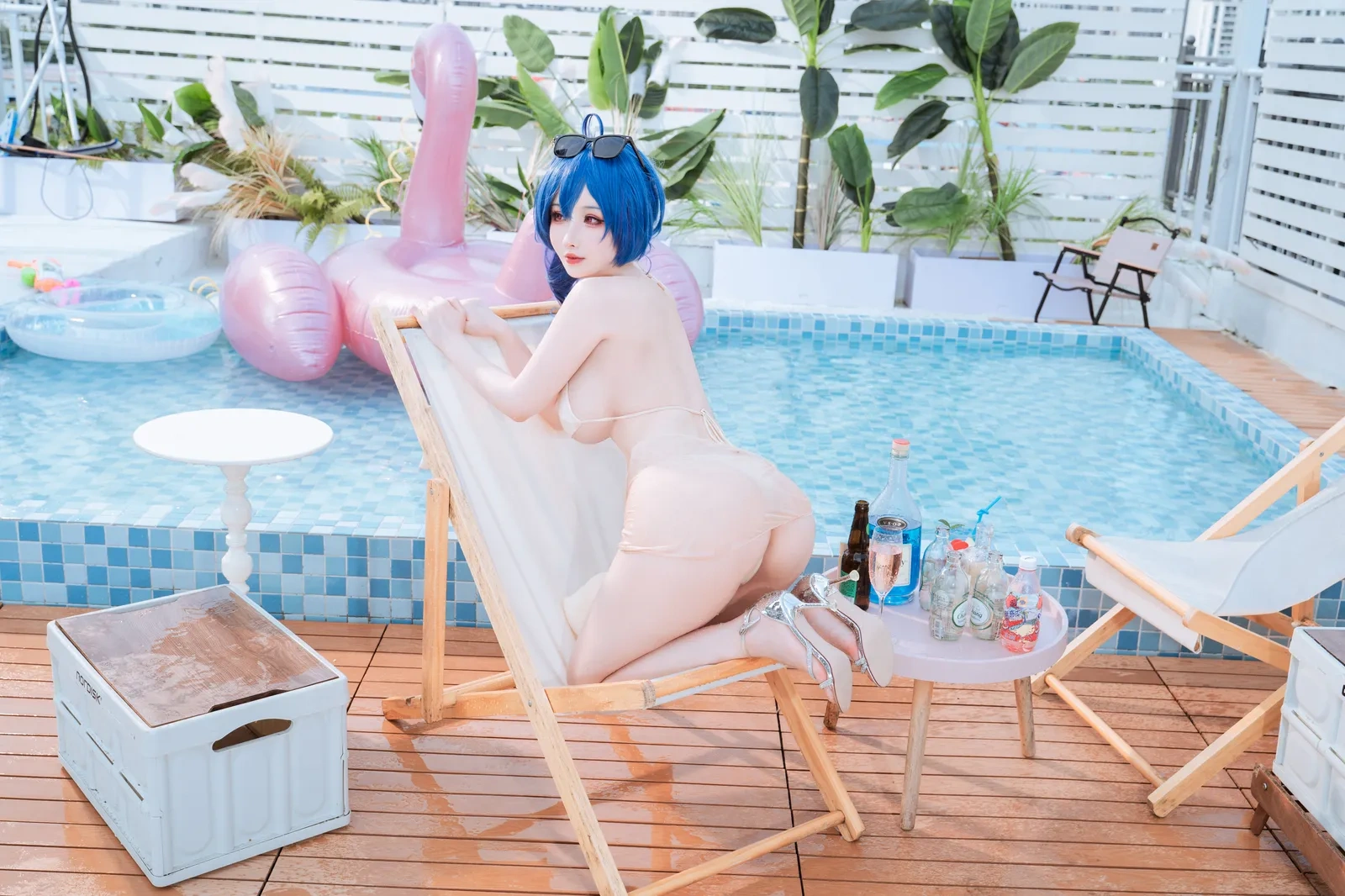 rioko凉凉子 – 圣路易斯 香槟色比基尼 Cosplay-第36张