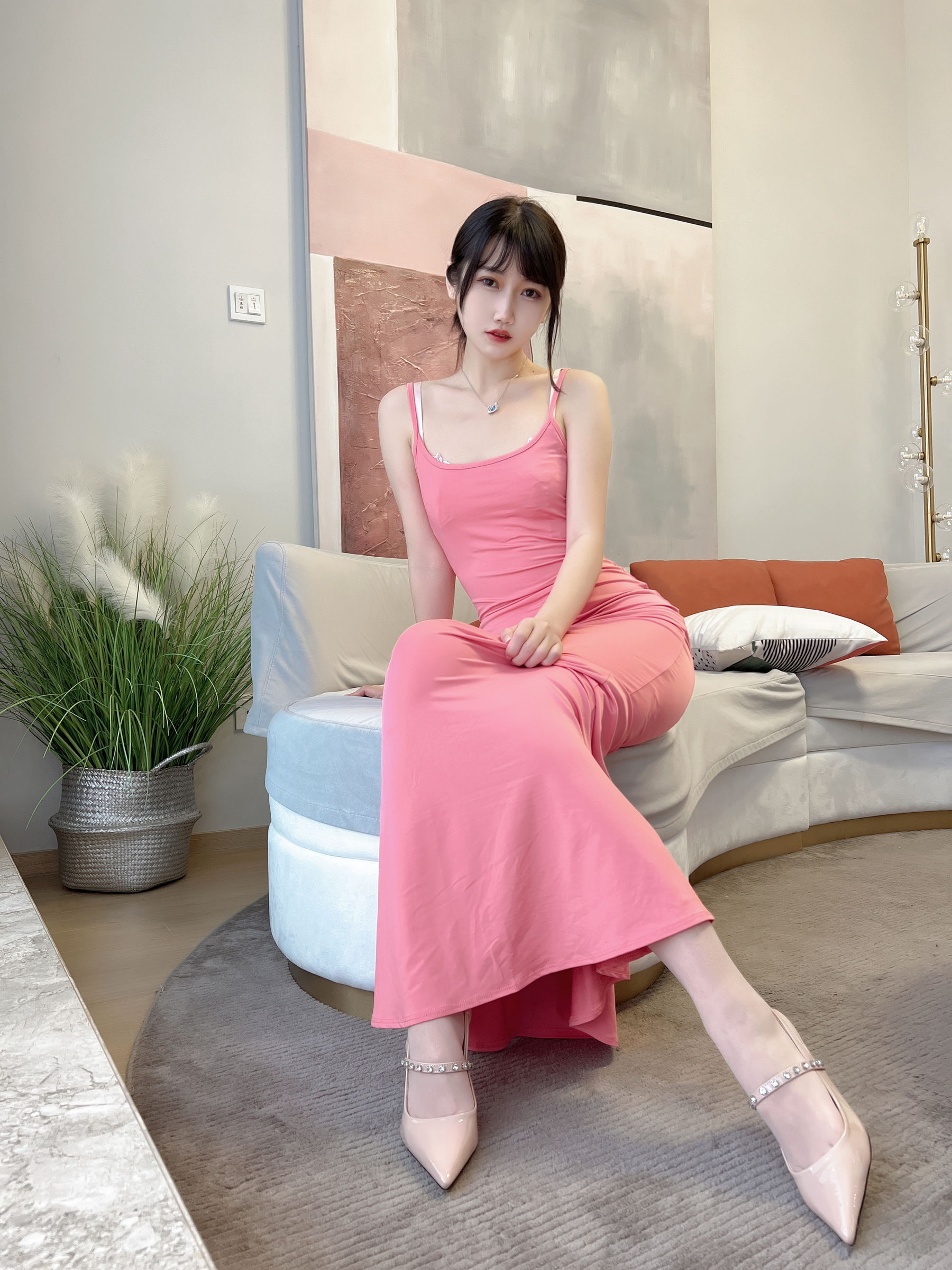 微博人气Coser不呆猫 – 浴室粉色激凸人妻 Cosplay-第38张