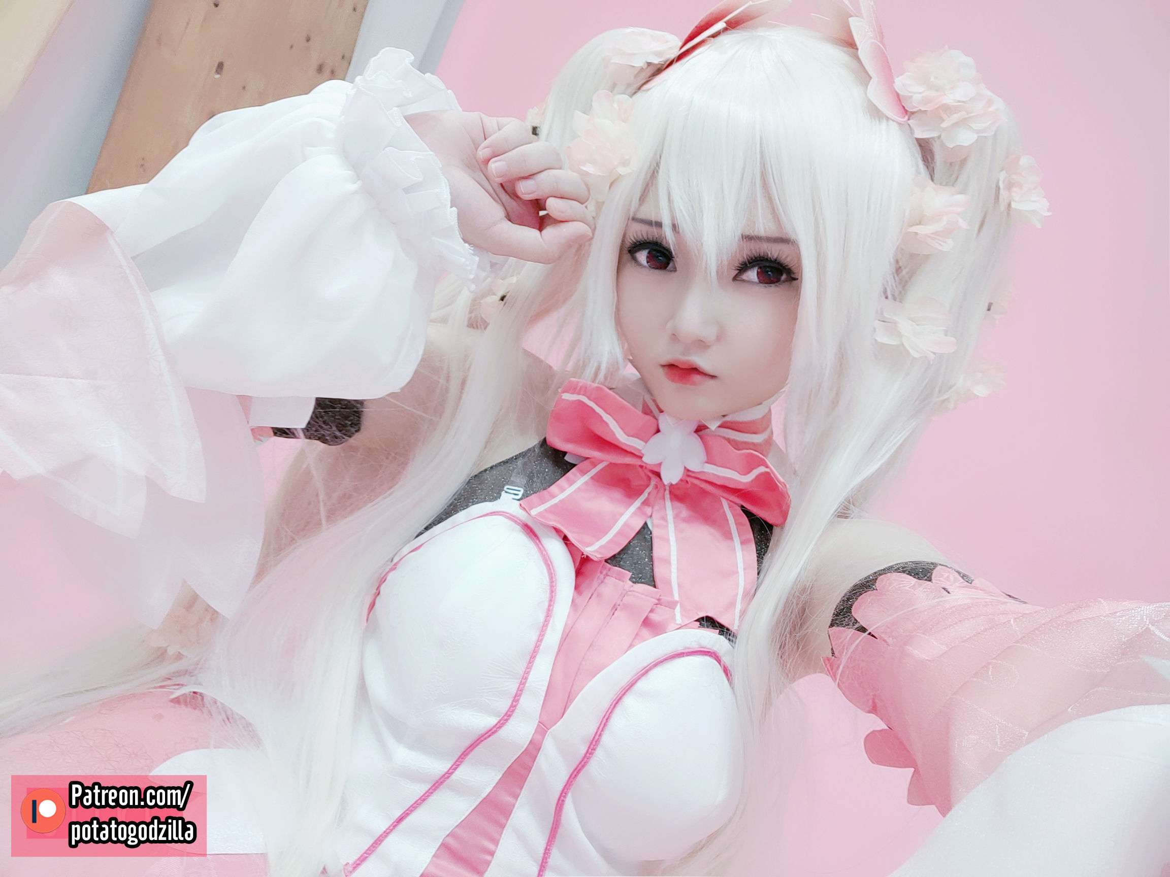 Coser小姐姐Potato Godzilla – Sakura Miku Cosplay-第25张