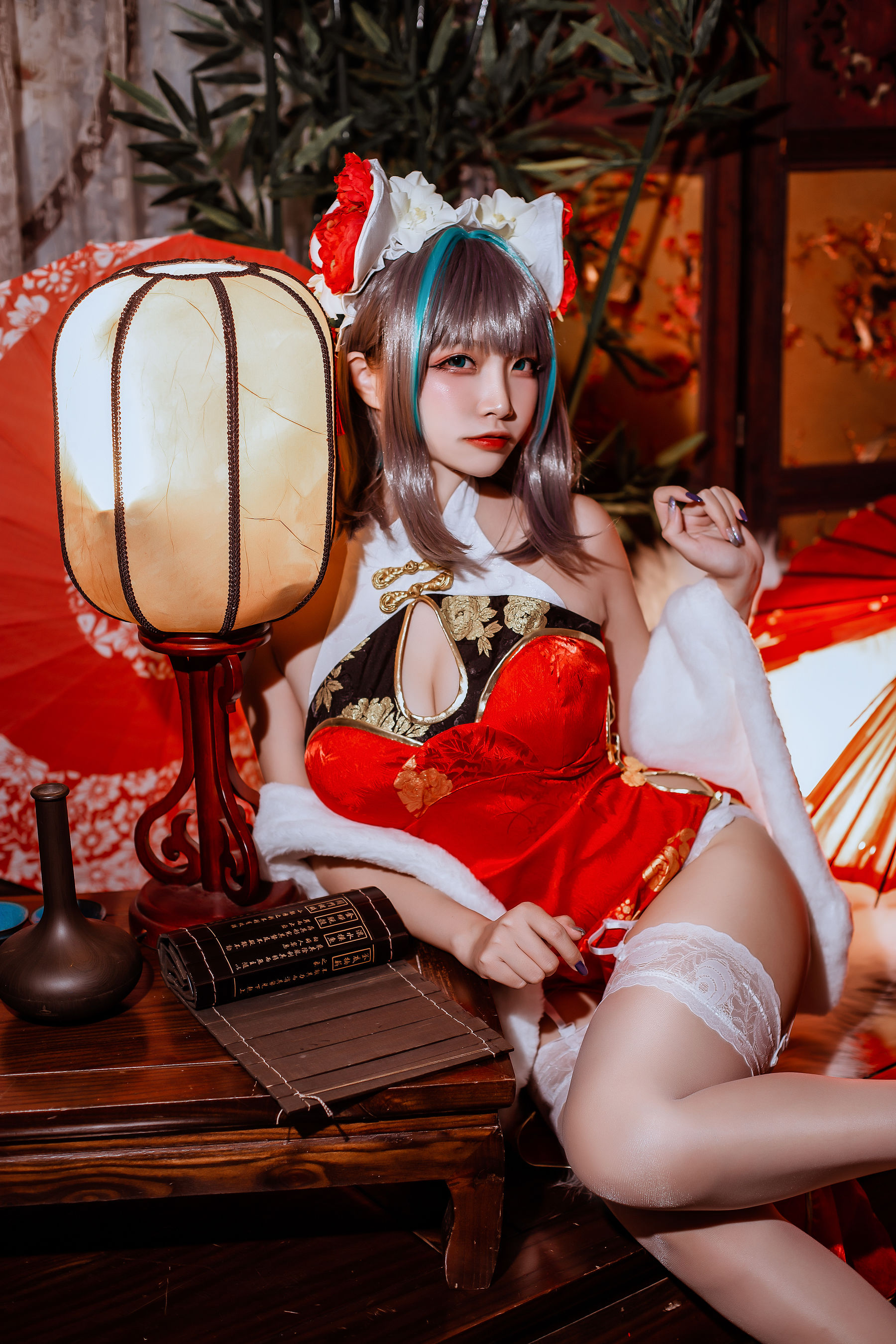 二佐Nisa – 碧蓝 柴郡旗袍 Cosplay-第4张