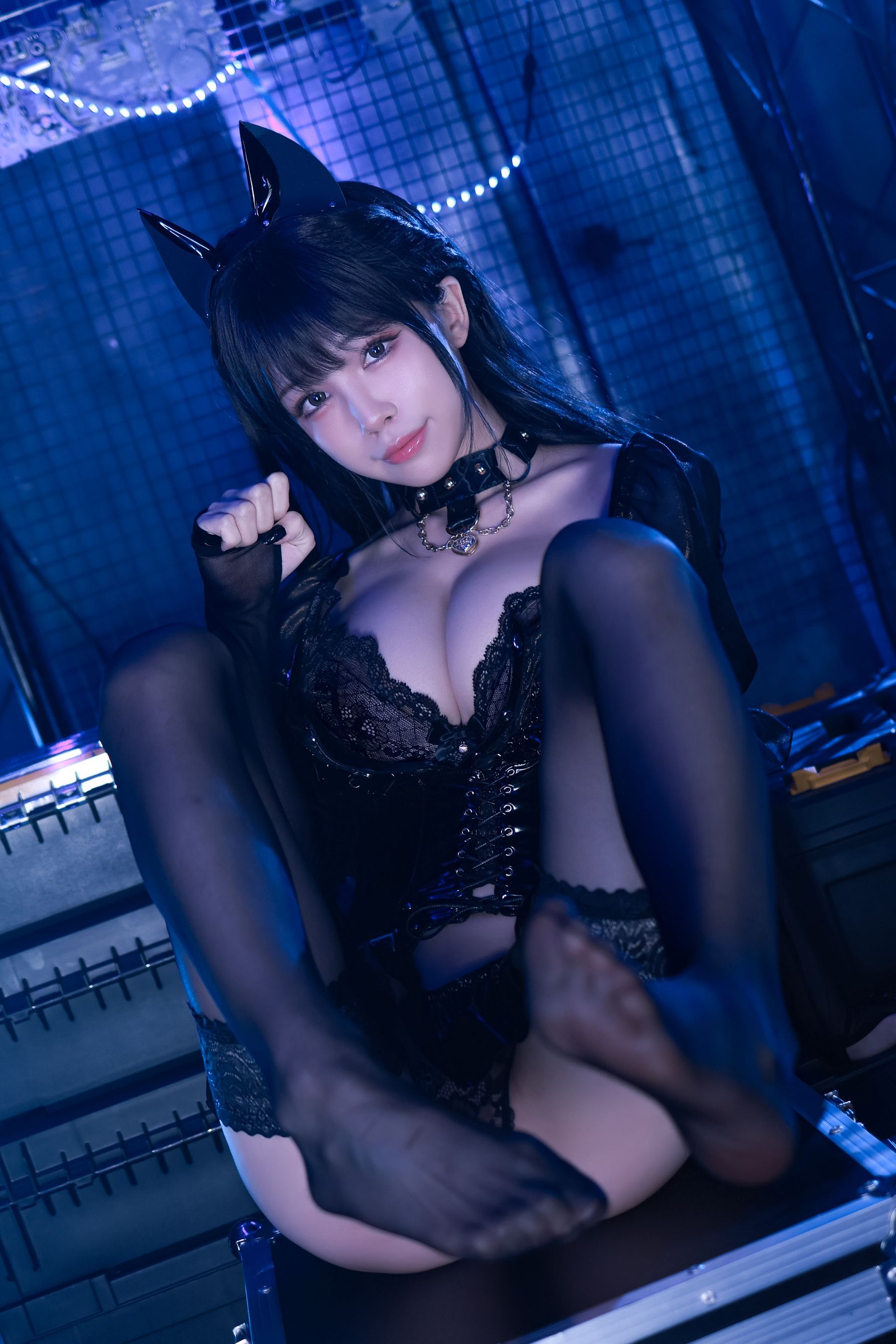 动漫博主水淼aqua – 猫咪女郎-黑色猫猫 Cosplay-第7张