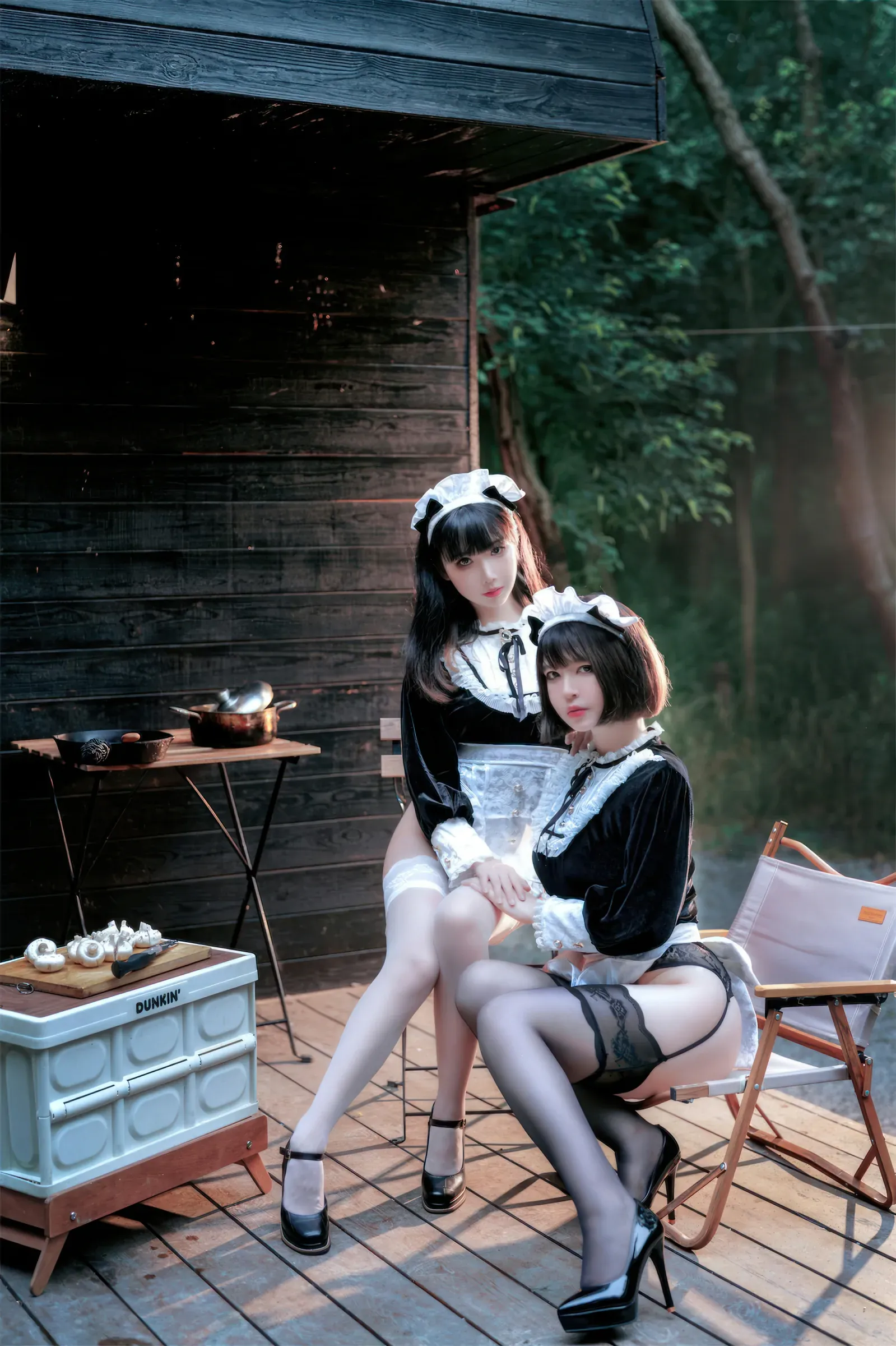 半半子面饼仙儿 – メイド姉妹 Cosplay-第30张