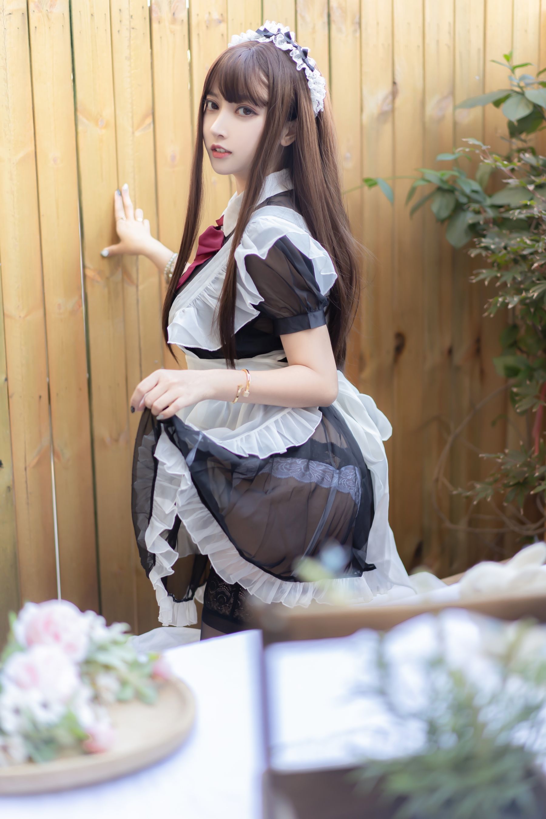 斗鱼米线线sama写真 透明女仆 Cosplay-第13张