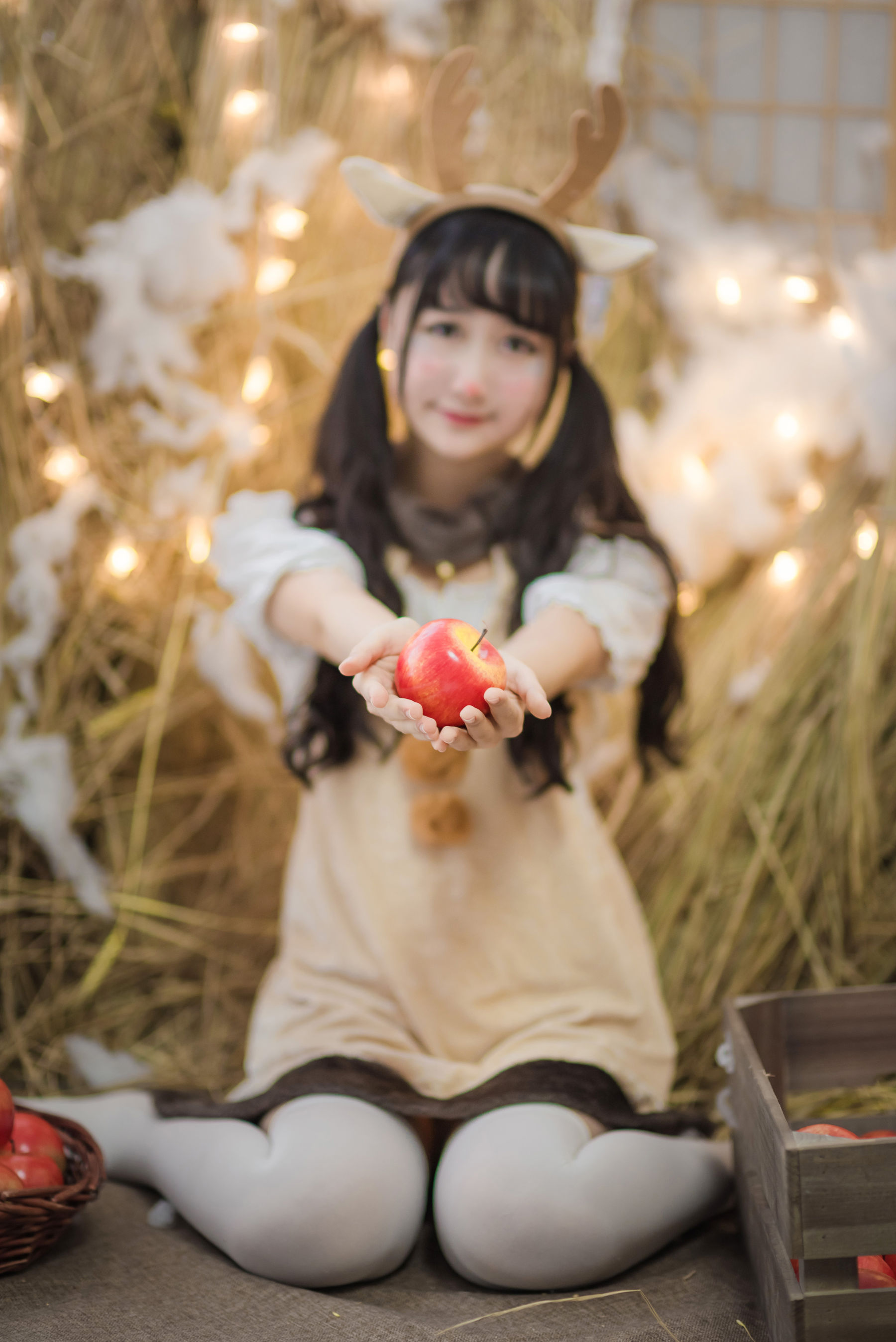 萌系小姐姐木绵绵OwO 圣诞老人和驯鹿酱 Cosplay-第9张