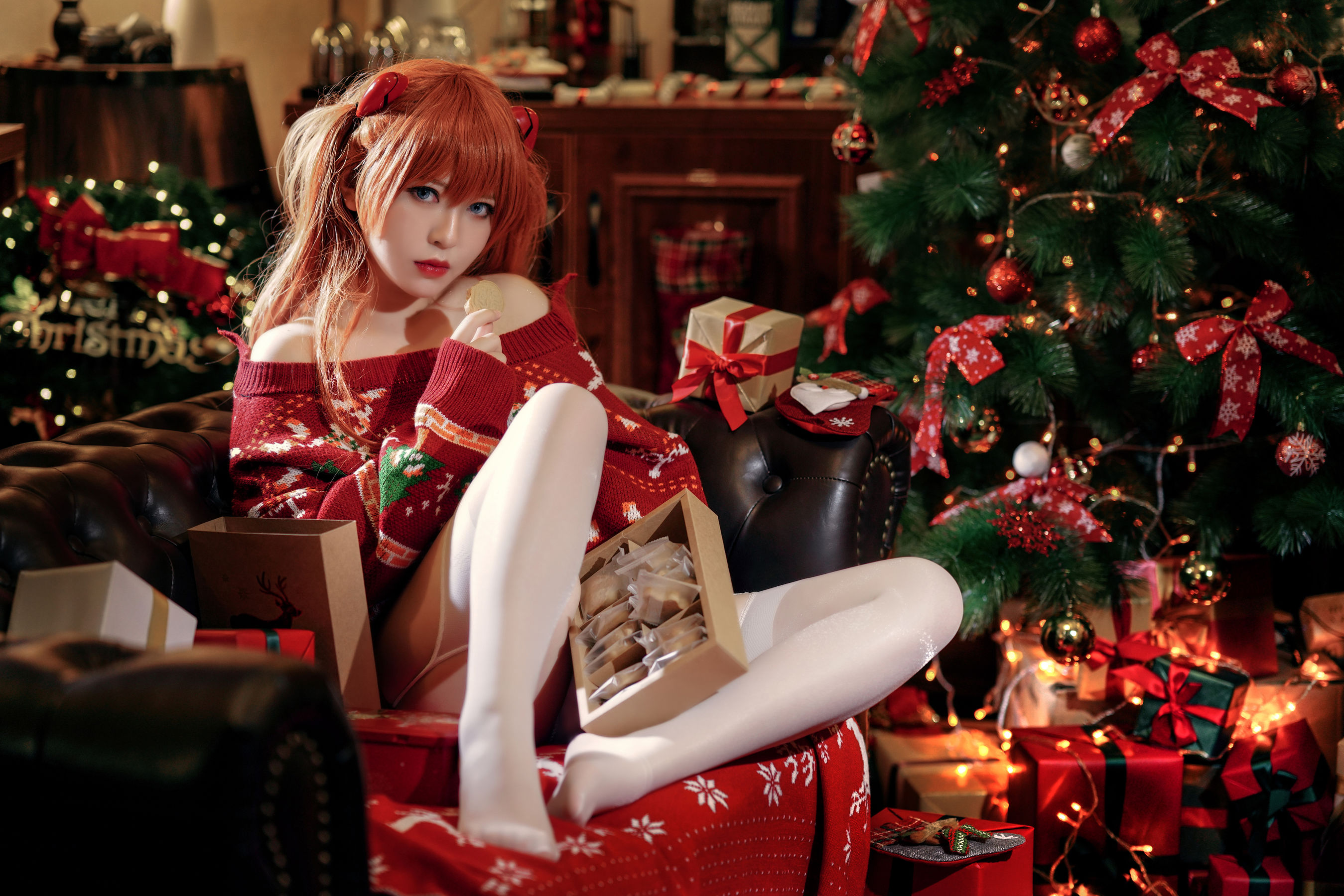 半半子 – 式波・ASUKA Christmas Cosplay-第1张