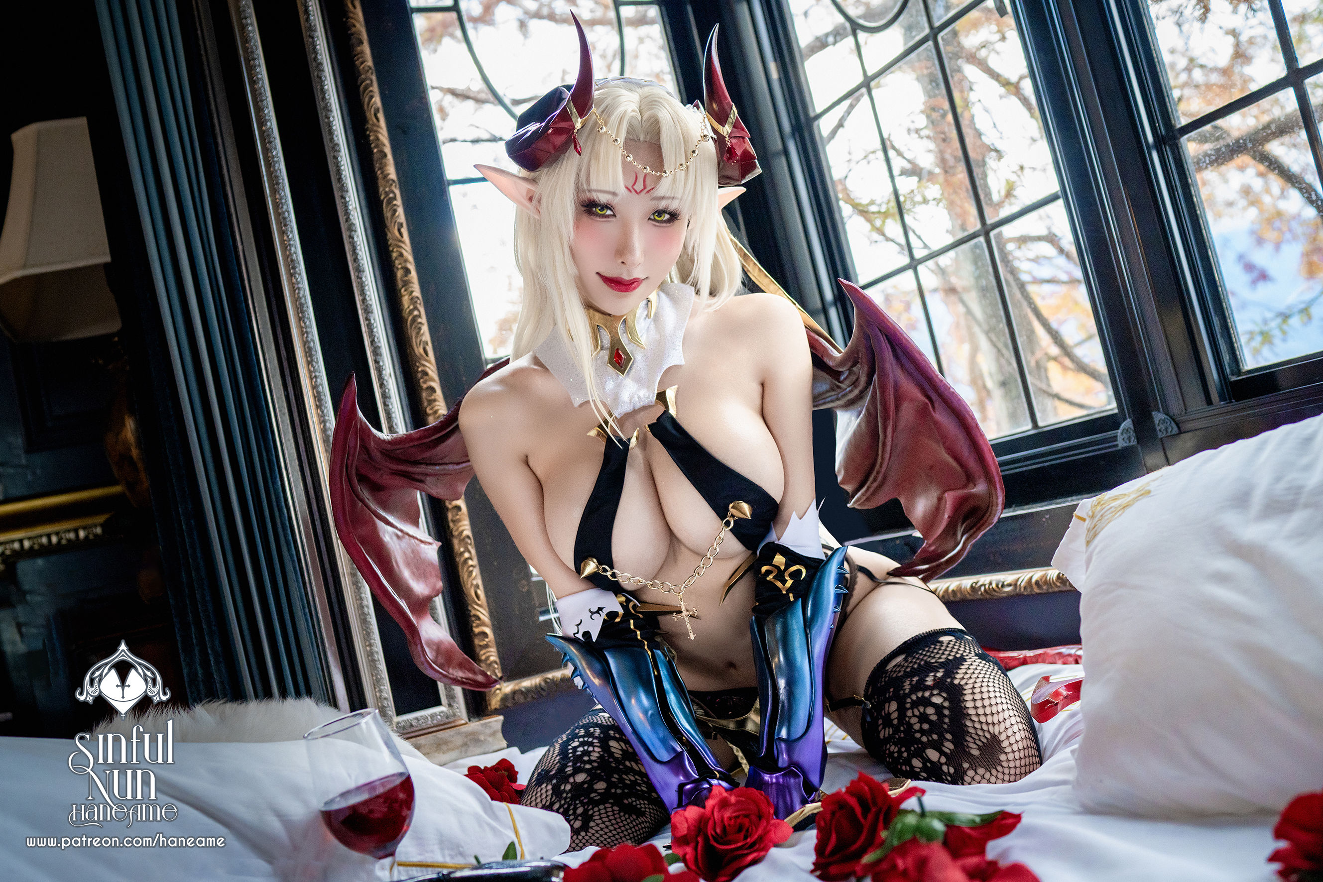 Hane Ame 雨波写真 – 罪恶修女 RED EVIL Cosplay-第17张
