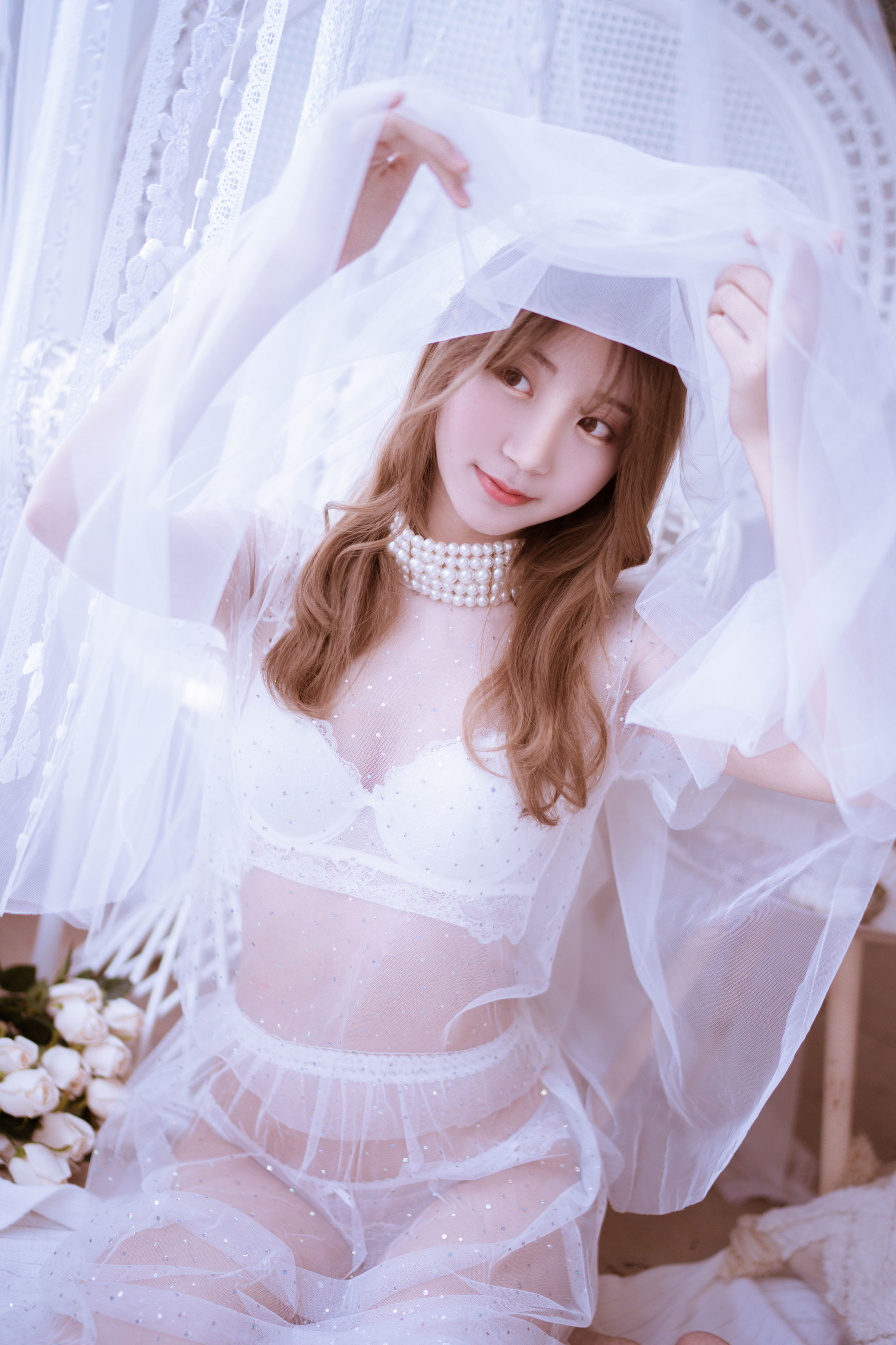 [萝莉COS] 黑川 – 年上彼女 婚纱+毛衣 Cosplay-第13张