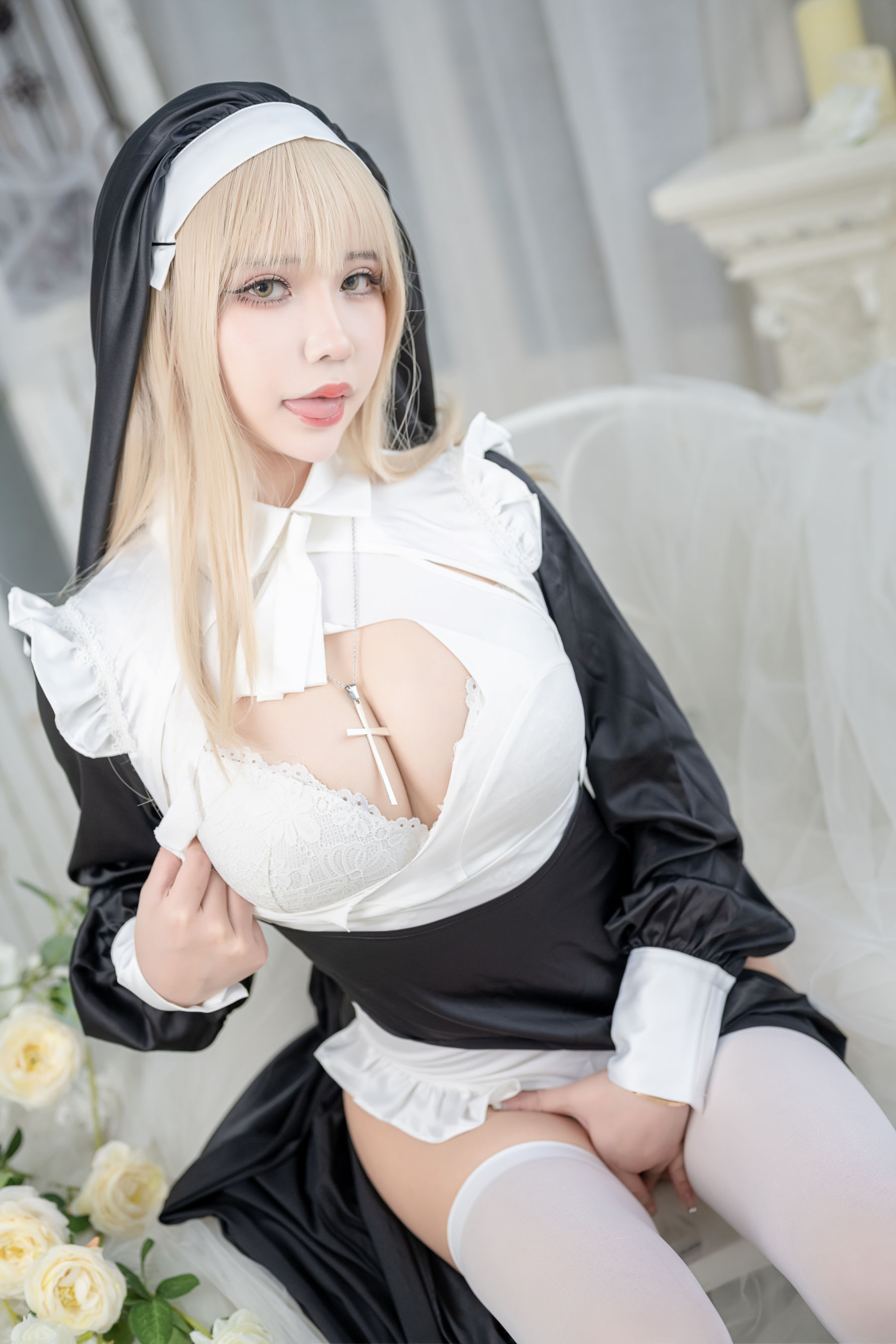二次元妹子抱走莫子aa – 生日特辑 修女 Cosplay-第17张