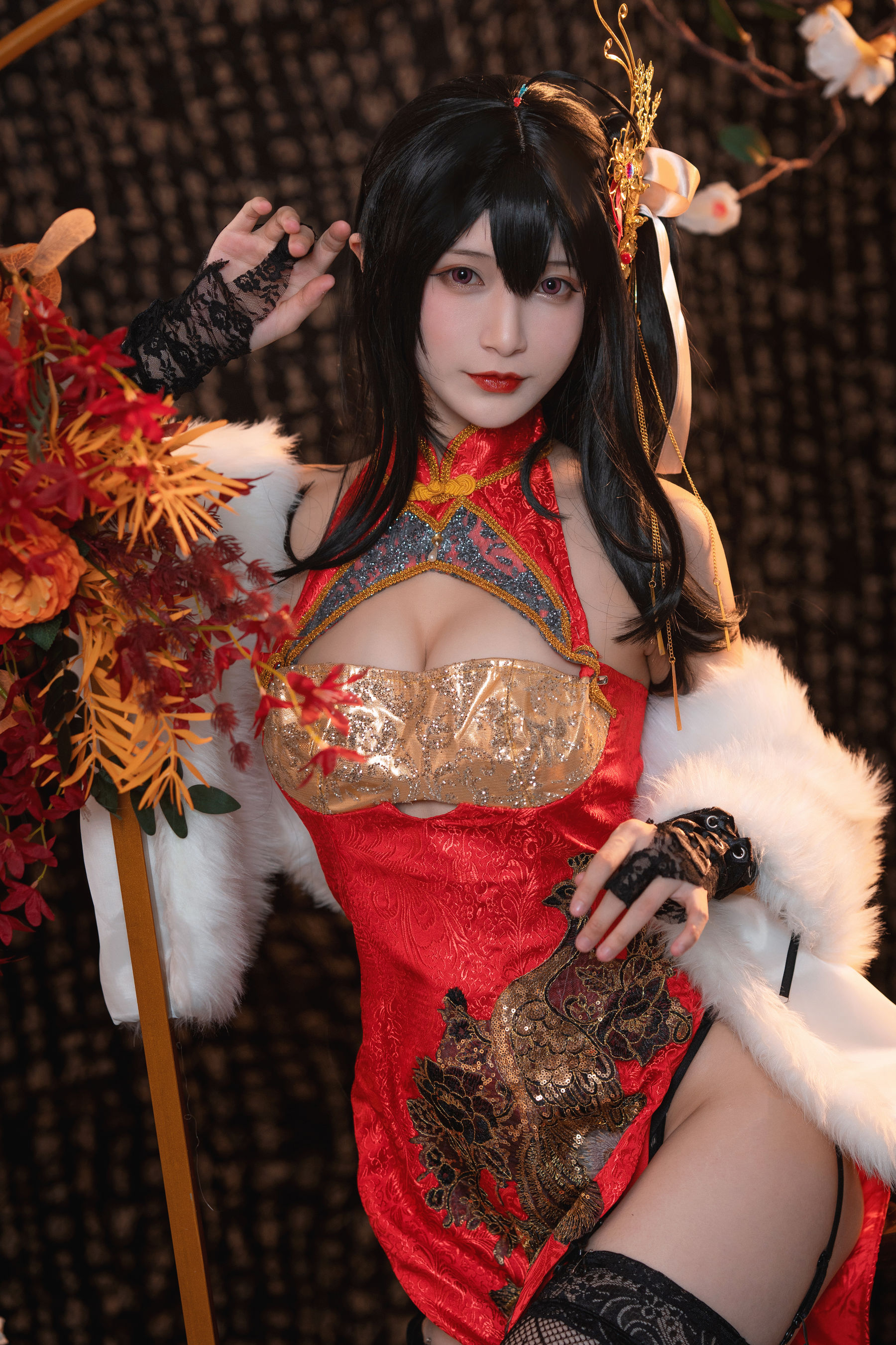 动漫博主铁板烧鬼舞w – 大凤旗袍 Cosplay-第6张
