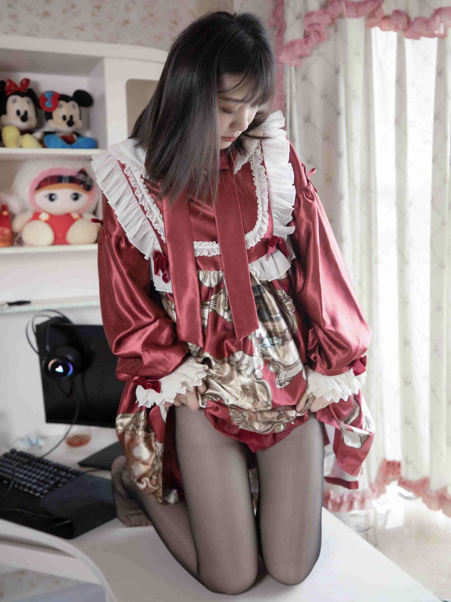 幻琪琪 – 红色Lolita 黑丝 Cosplay-第18张