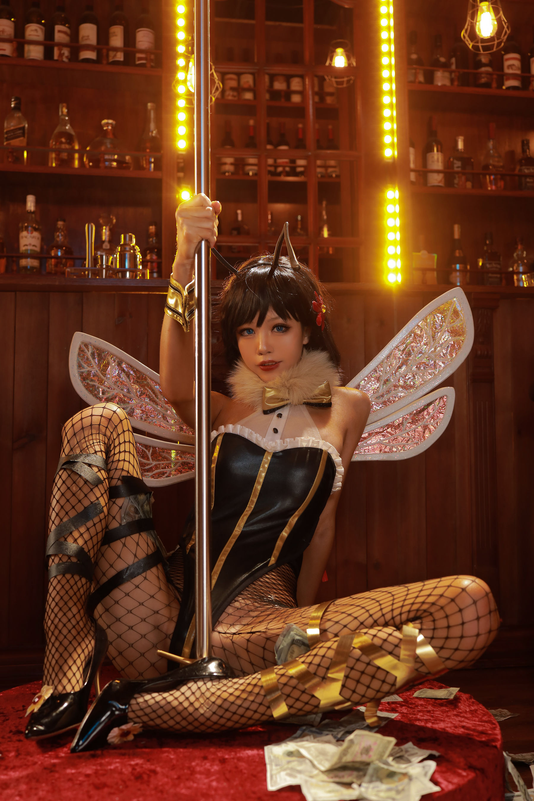 动漫博主水淼aqua – 黑皮蜜蜂 Cosplay-第29张