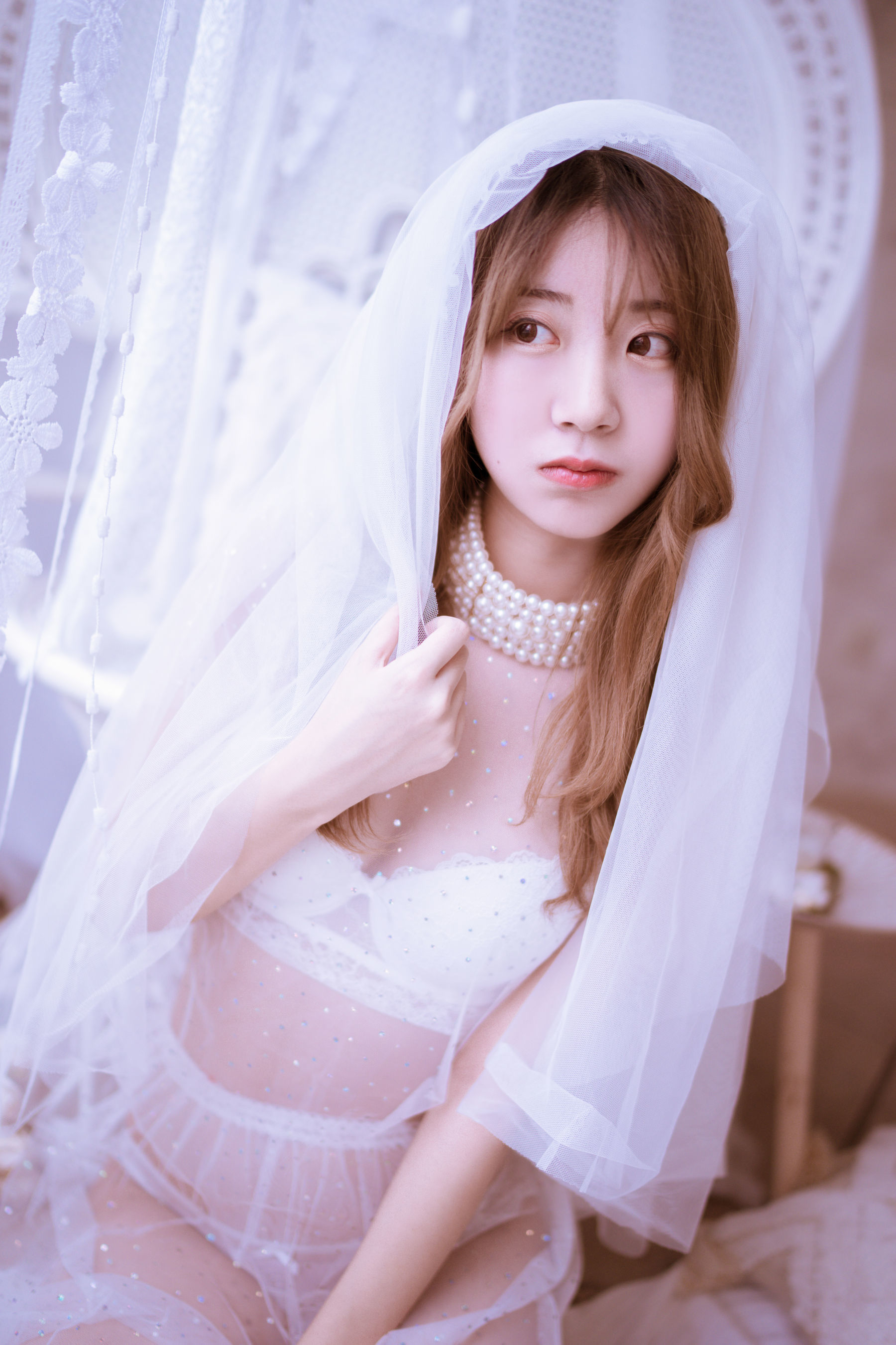 [萝莉COS] 黑川 – 年上彼女 婚纱+毛衣 Cosplay-第16张