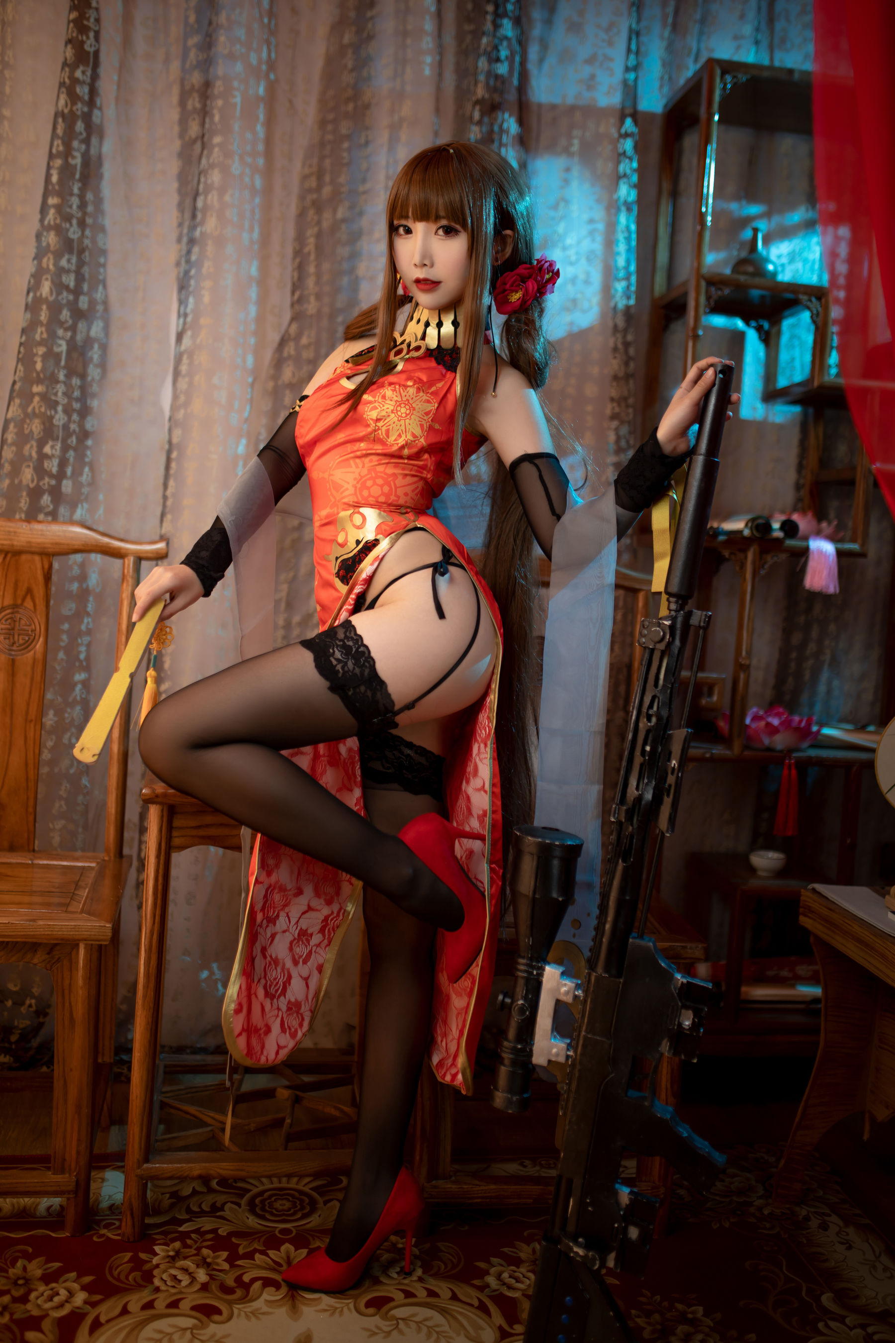可爱人气Coser面饼仙儿 – DSR50 红牡丹 Cosplay-第19张