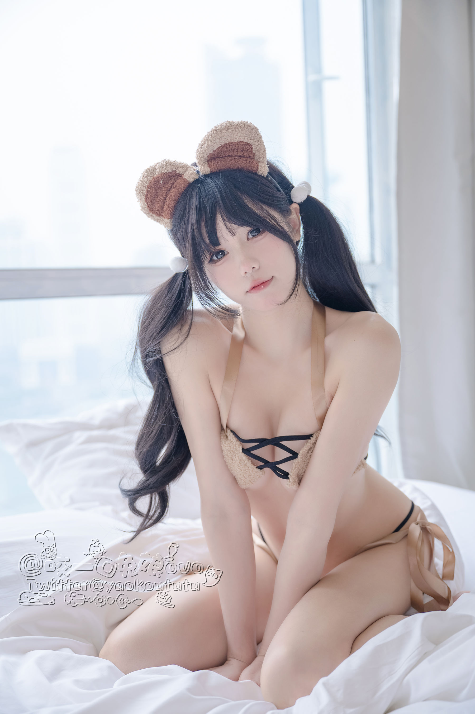 咬一口兔娘 – 小熊睡衣 Cosplay-第9张