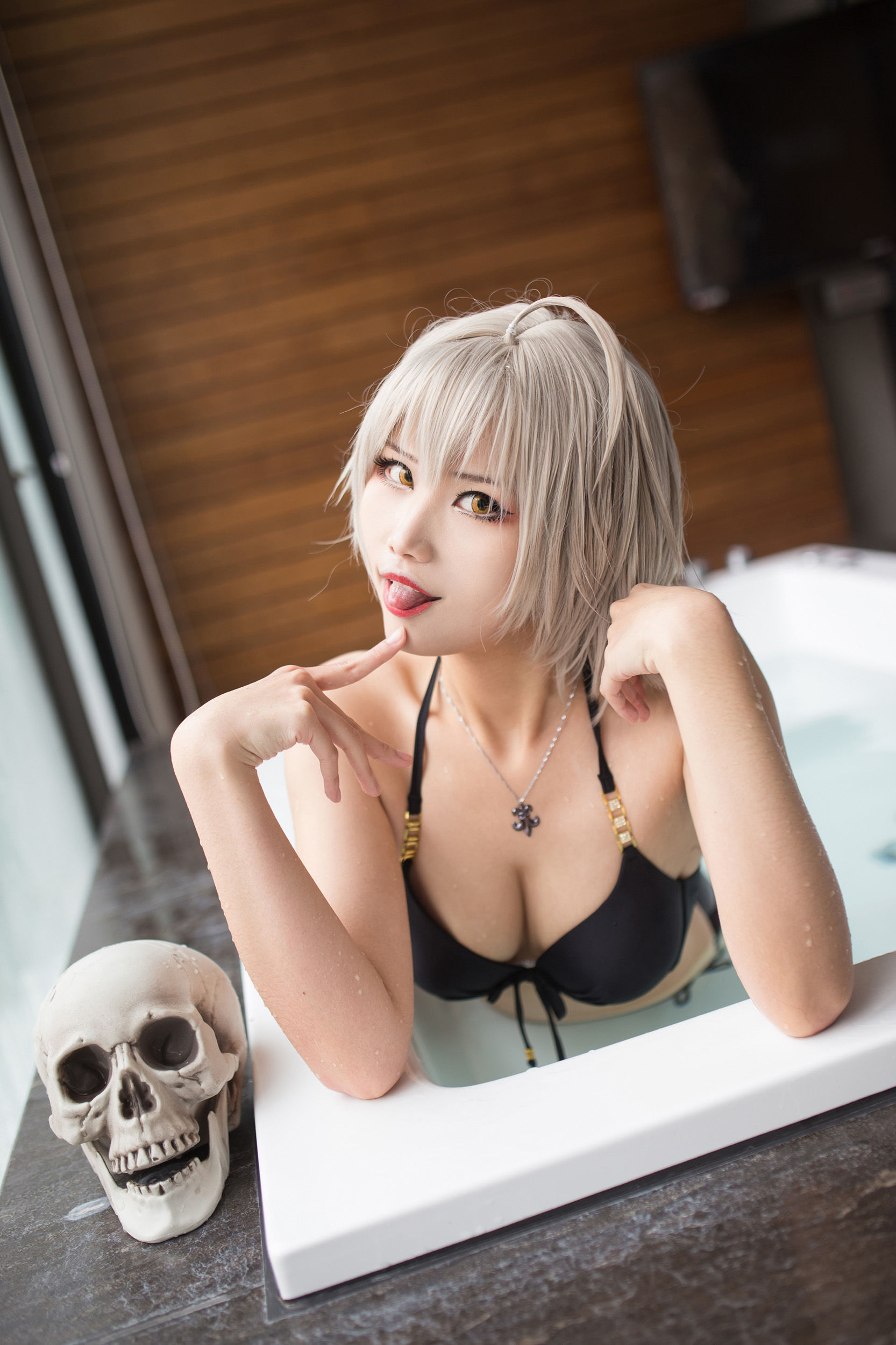 Coser萱-KaYa – 黑贞 黑呆毛下着 Cosplay-第47张