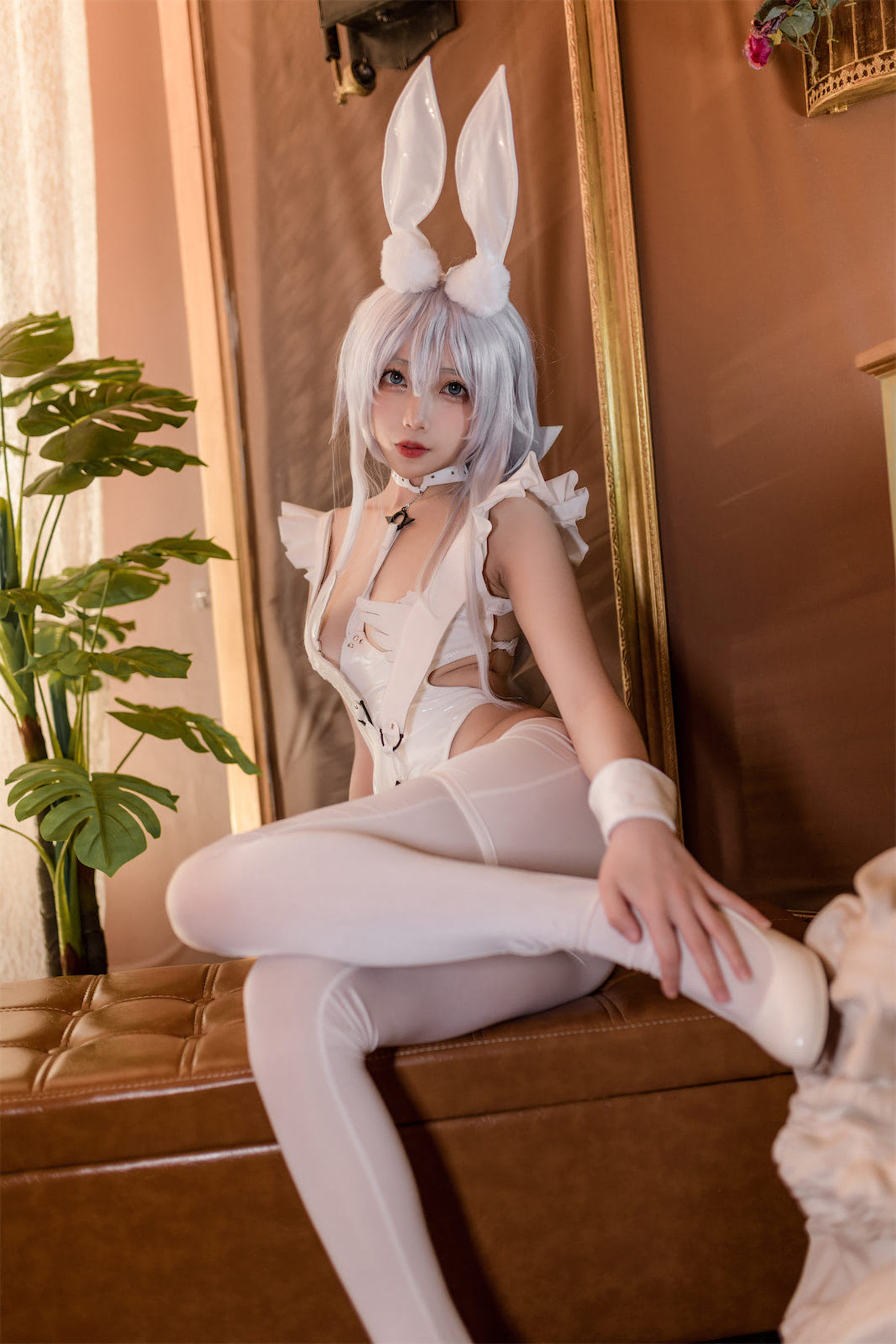 杏仁曲奇 – 碧蓝航线 恶毒白兔 Cosplay-第37张