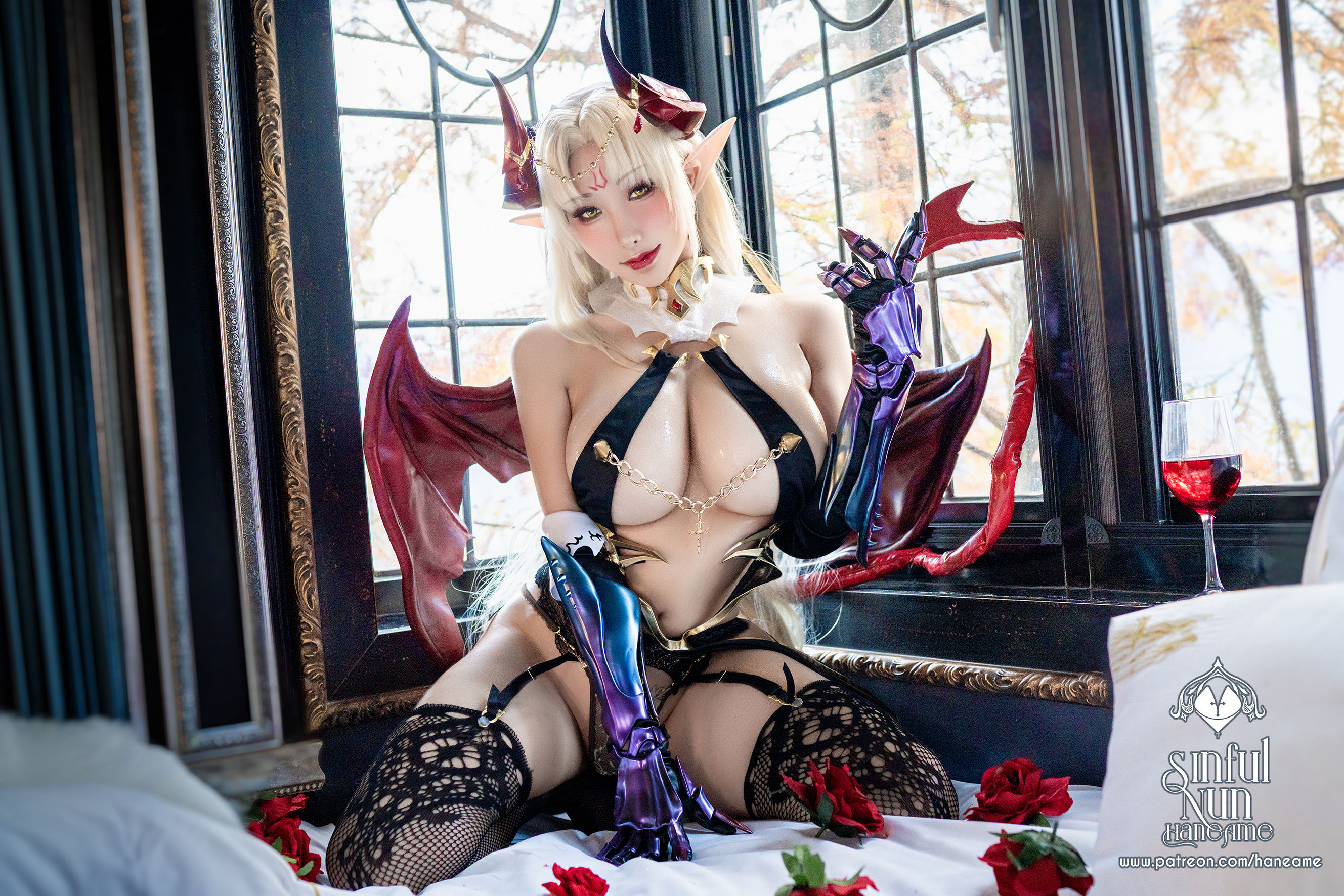 Hane Ame 雨波写真 – 罪恶修女 RED EVIL Cosplay-第1张