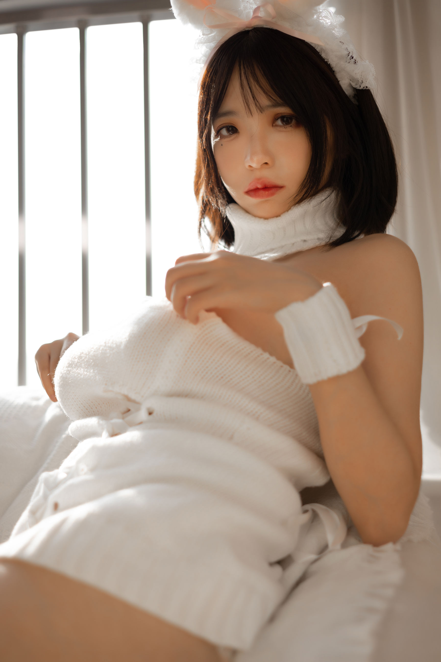 疯猫ss – 白色毛衣 Cosplay-第36张