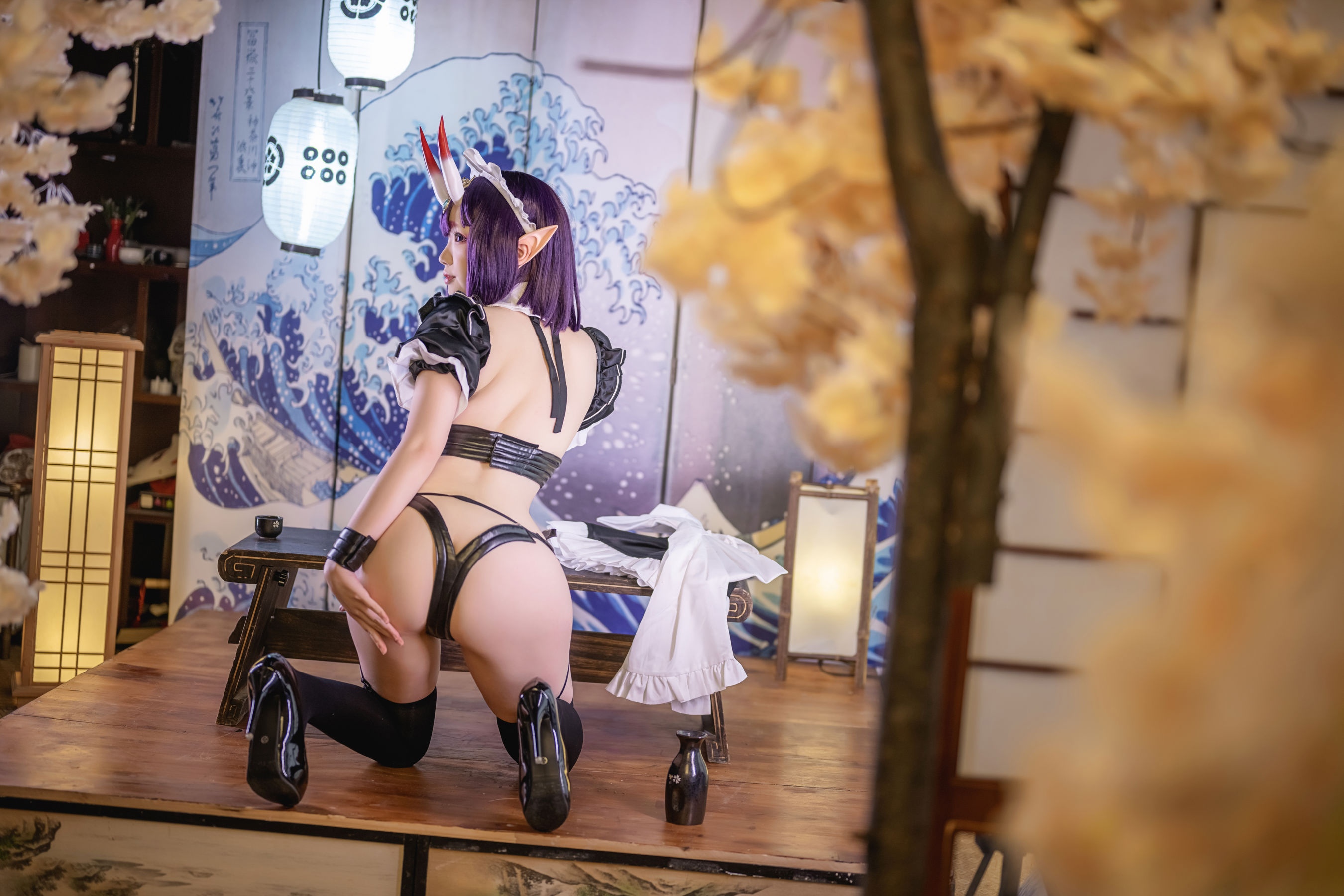 动漫博主雪晴Astra – 酒吞童子 女仆 Cosplay-第41张