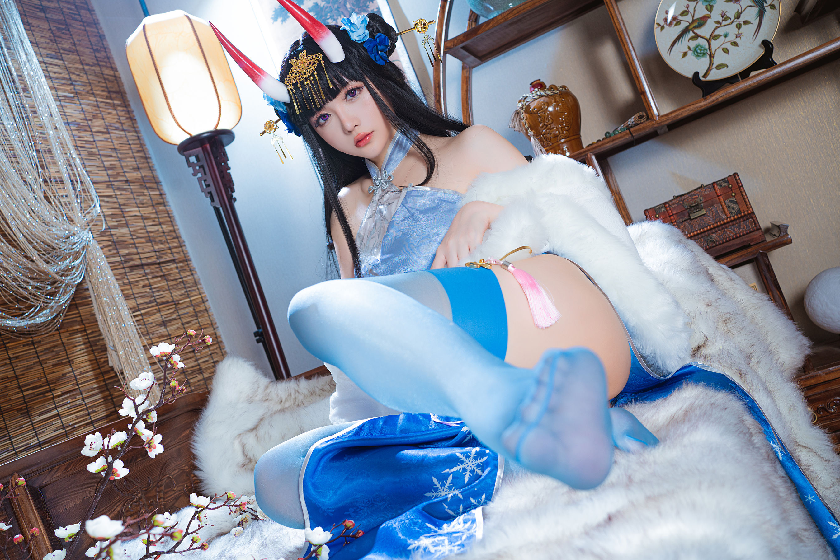 Coser小姐姐星之迟迟 – 能代 冬雪沁春 Cosplay-第4张