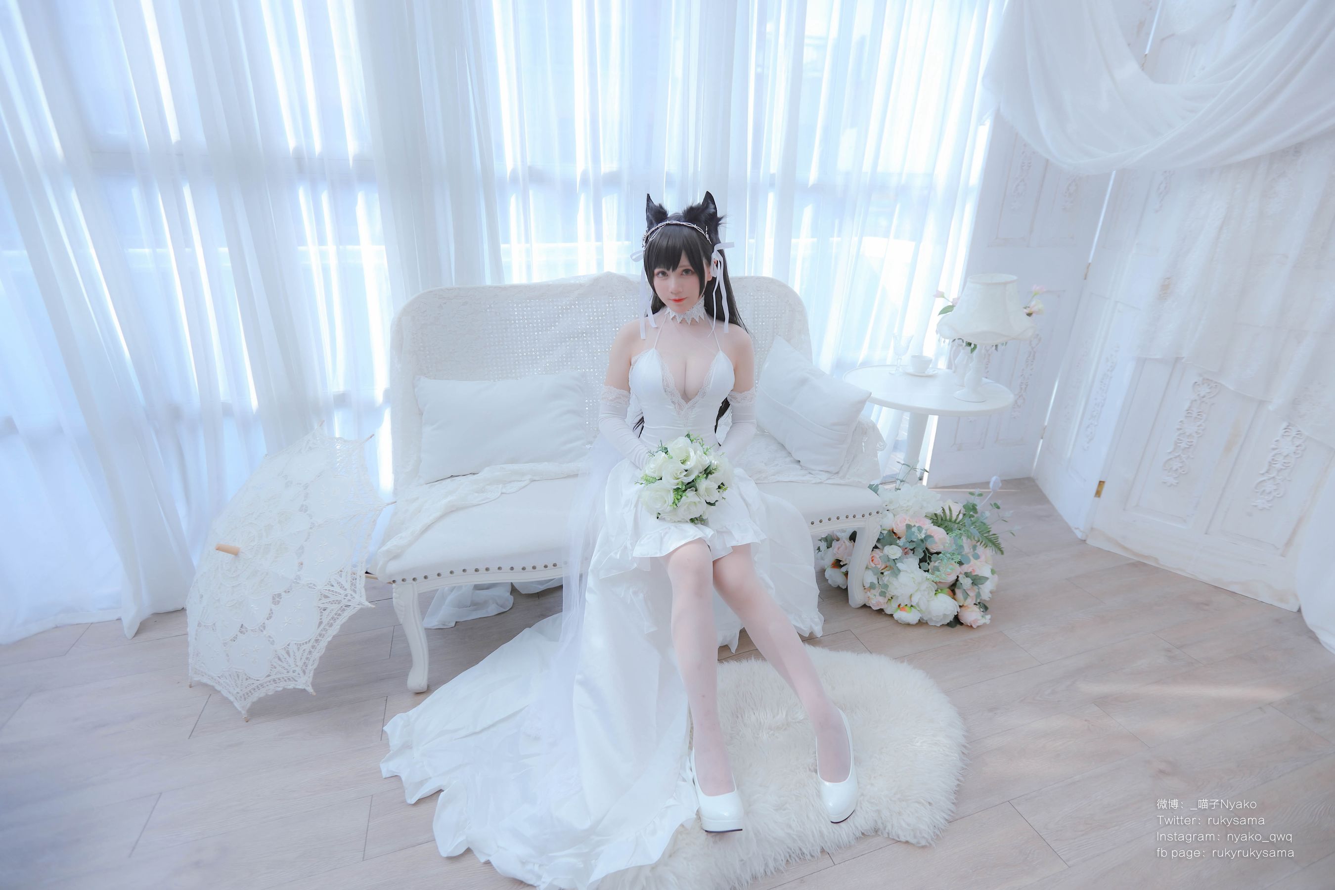 萌妹子Nyako喵子 – 爱宕婚纱 Cosplay-第57张