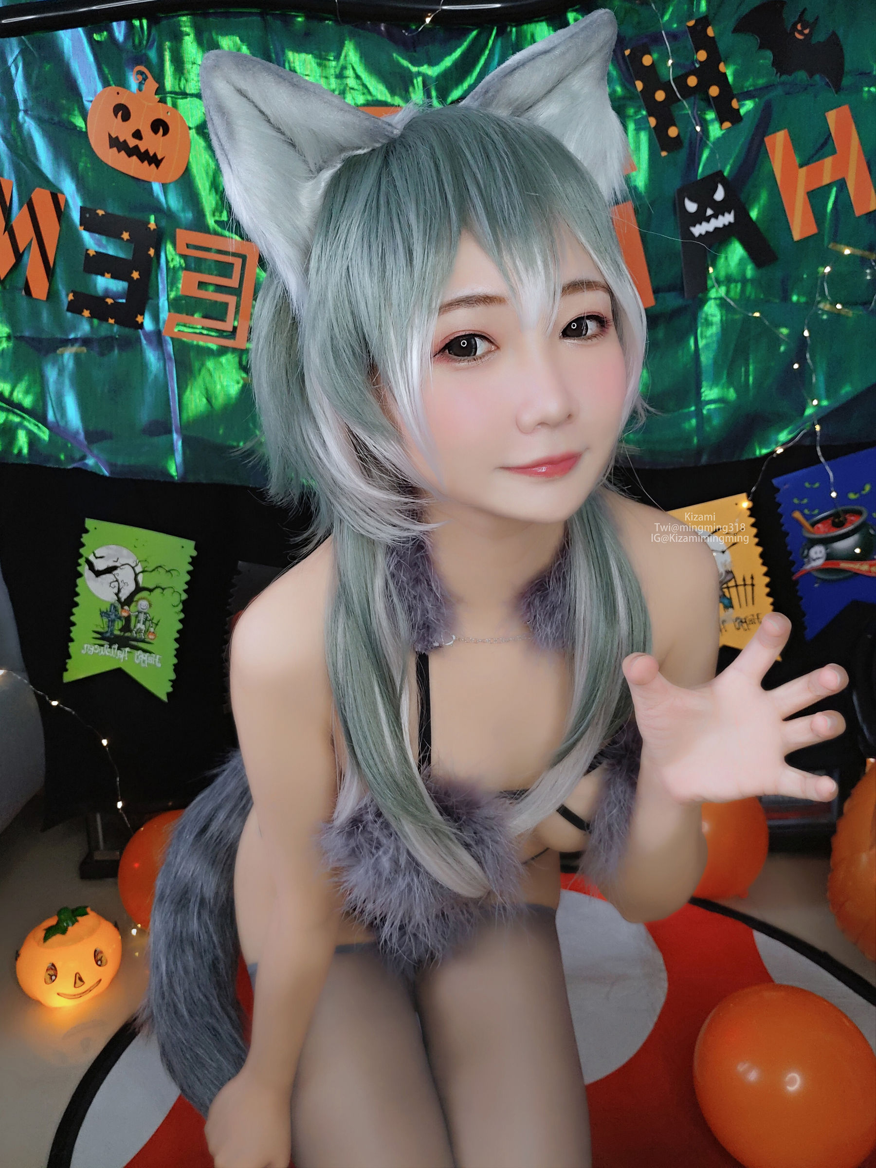 [銘銘Kizami] fantia 2021-11-21 狼女とわら女 Cosplay-第53张
