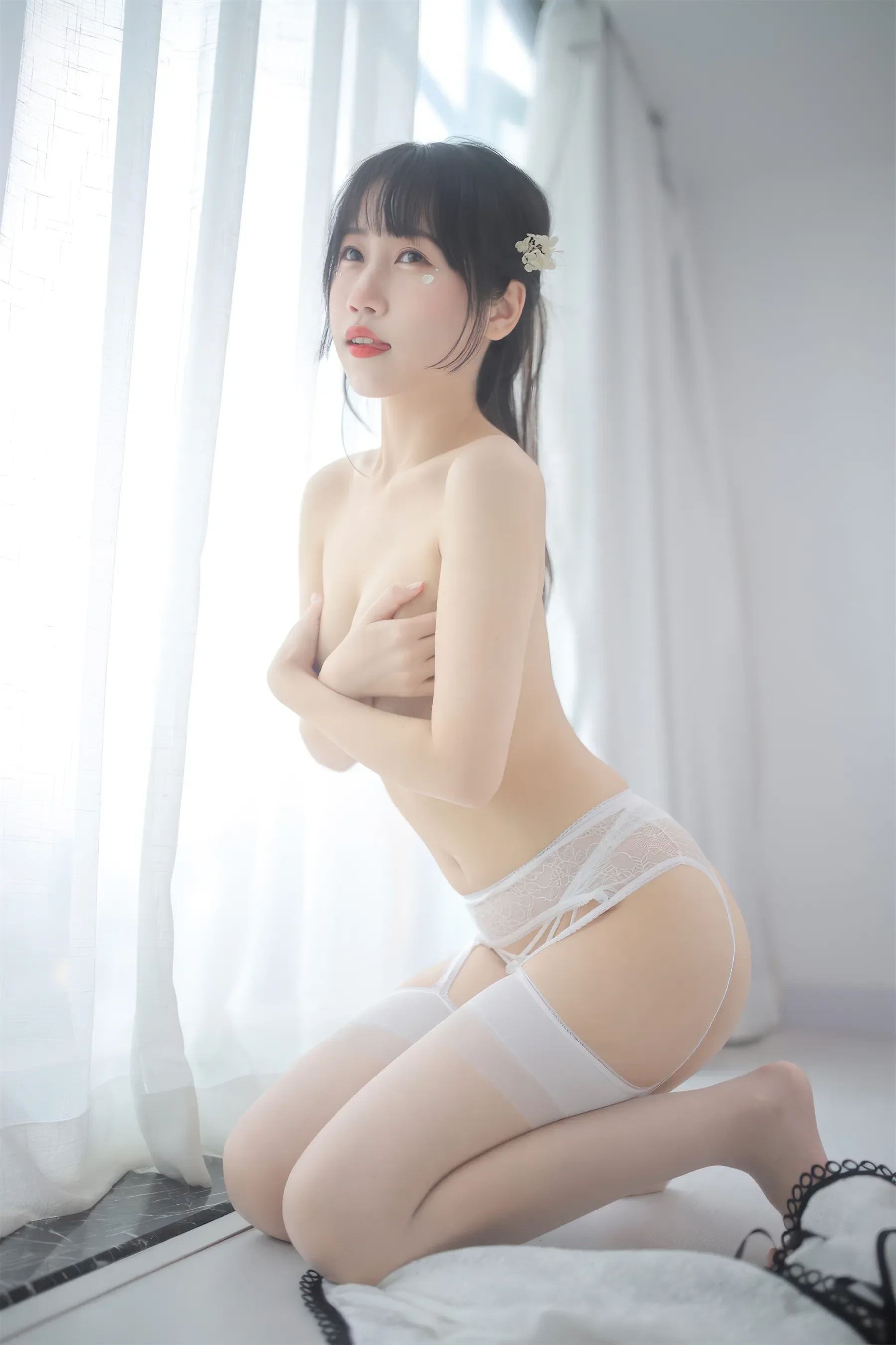 不呆猫 – 人妻白旗袍 Cosplay-第21张