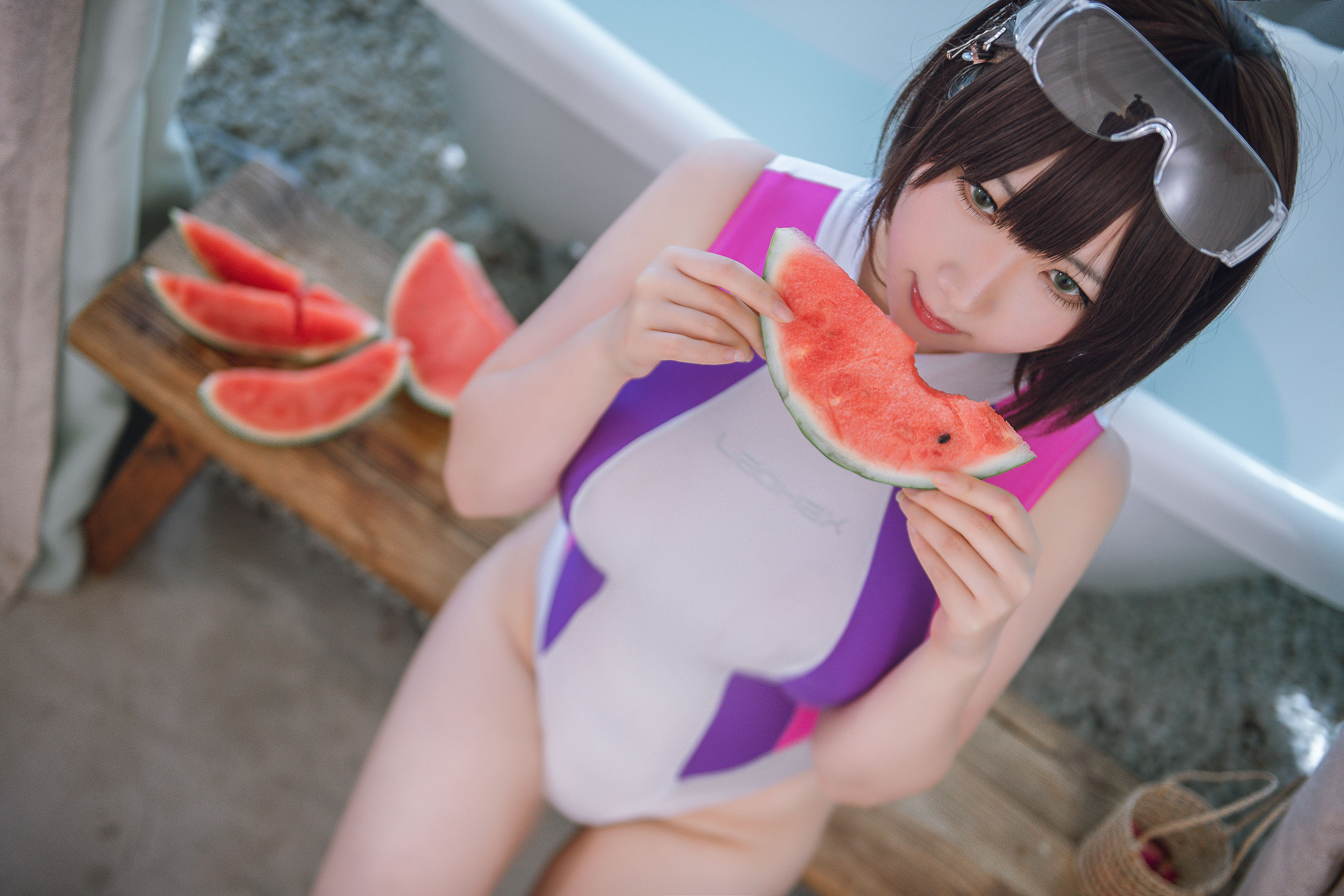 微肉感萌妹是本末末 – 竞泳水着 Cosplay-第2张