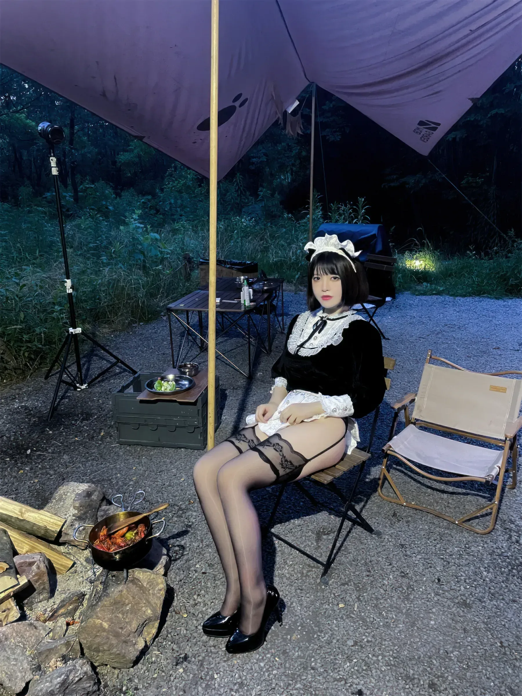 半半子面饼仙儿 – メイド姉妹 Cosplay-第59张