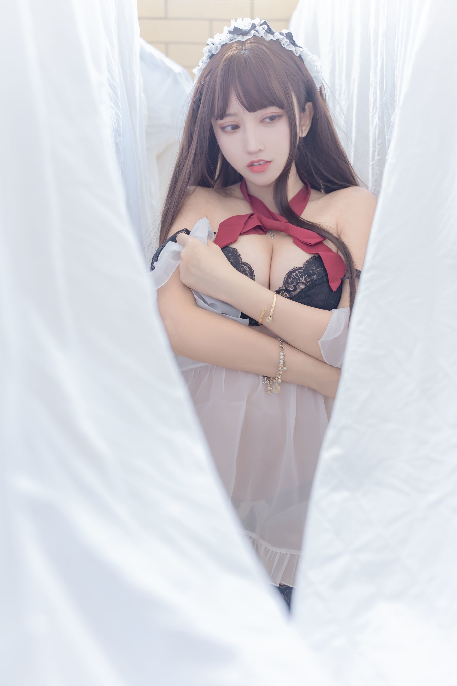 斗鱼米线线sama写真 透明女仆 Cosplay-第7张