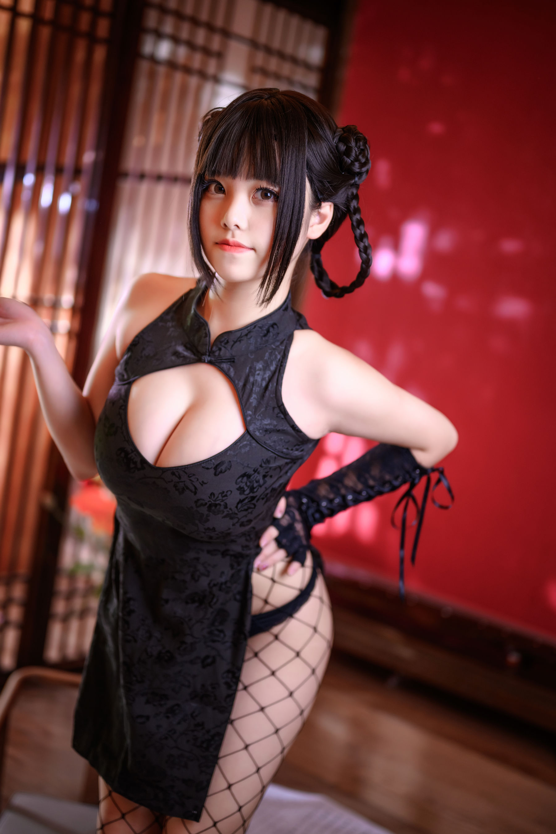 萌系小姐姐蜜汁猫裘 – 魔女旗袍 Cosplay-第4张