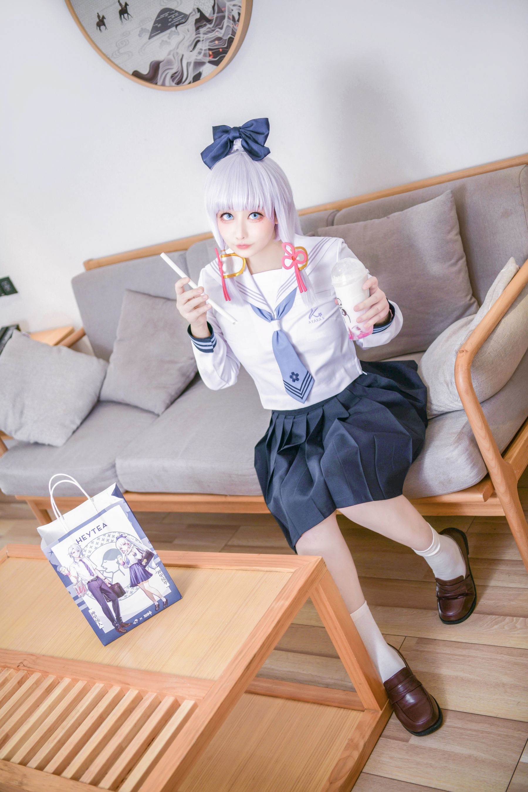 章鱼娘 – 原神 神里綾華 JK Cosplay-第40张