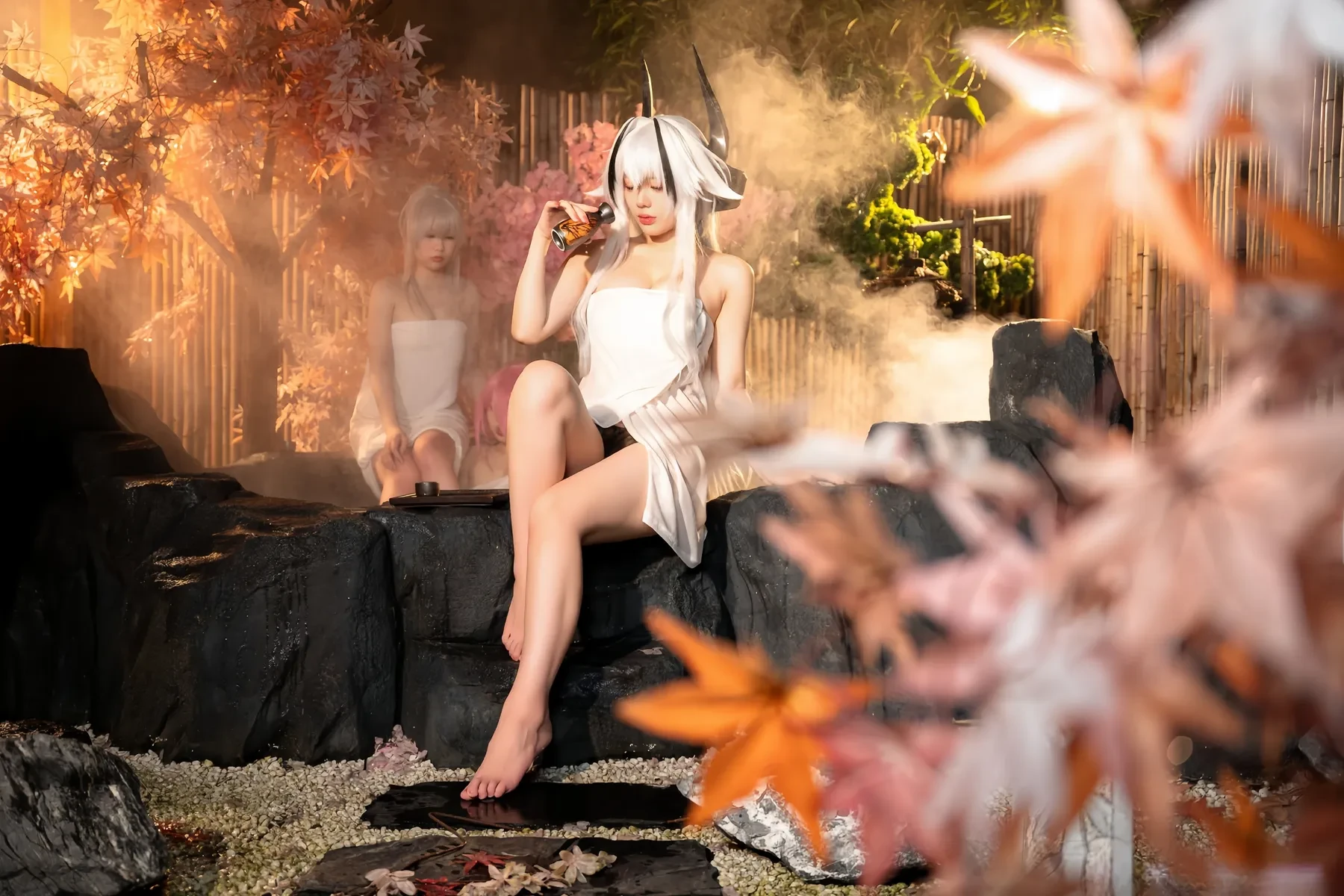 九言小瑶幺幺喜茶苍苍子 – 碧蓝 温泉之旅 Cosplay-第4张