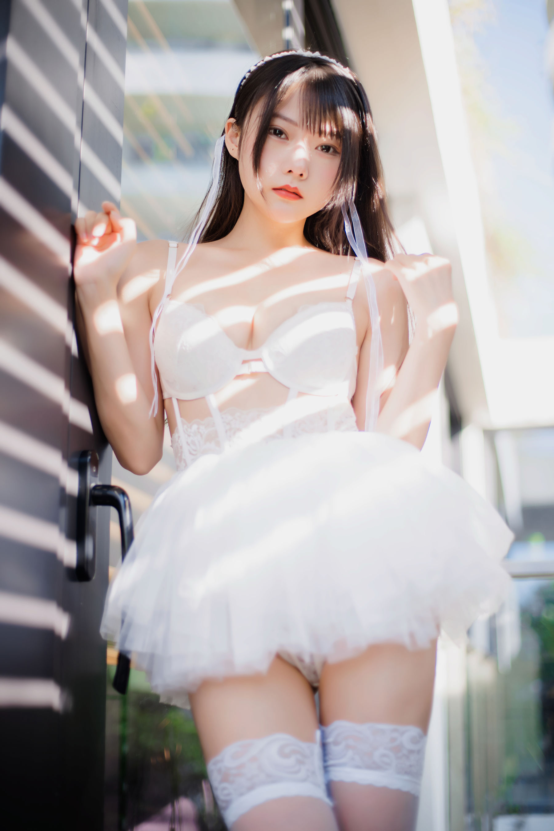 香草喵露露 – 杨枝甘露 白色纱裙 Cosplay-第7张