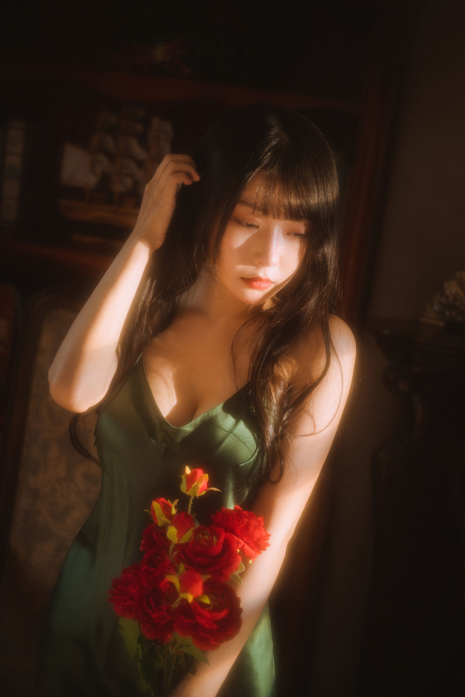 香草喵露露 – 杨枝甘露 绿色连衣裙 Cosplay-第8张
