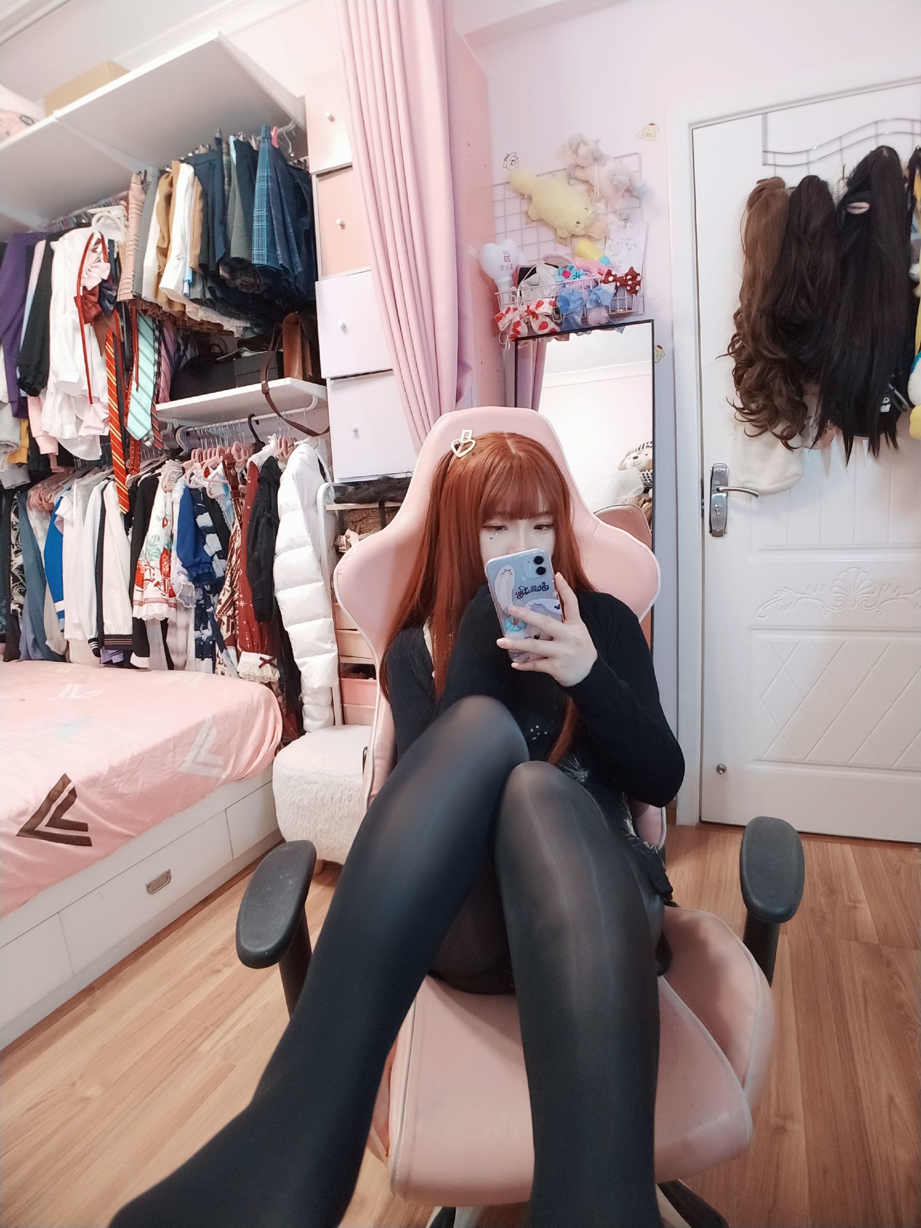 二次元美女古川kagura – 亮丝黑旗袍 Cosplay-第1张