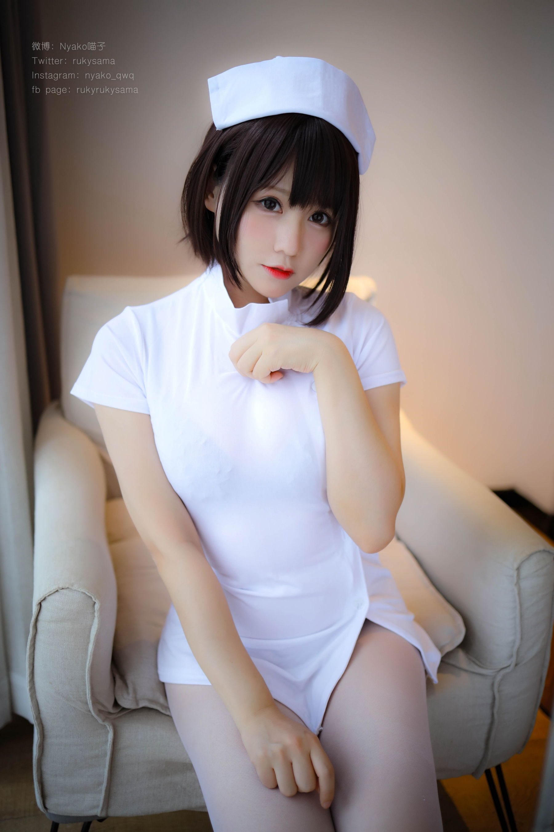 萌妹子Nyako喵子 白丝护士服 Cosplay-第78张
