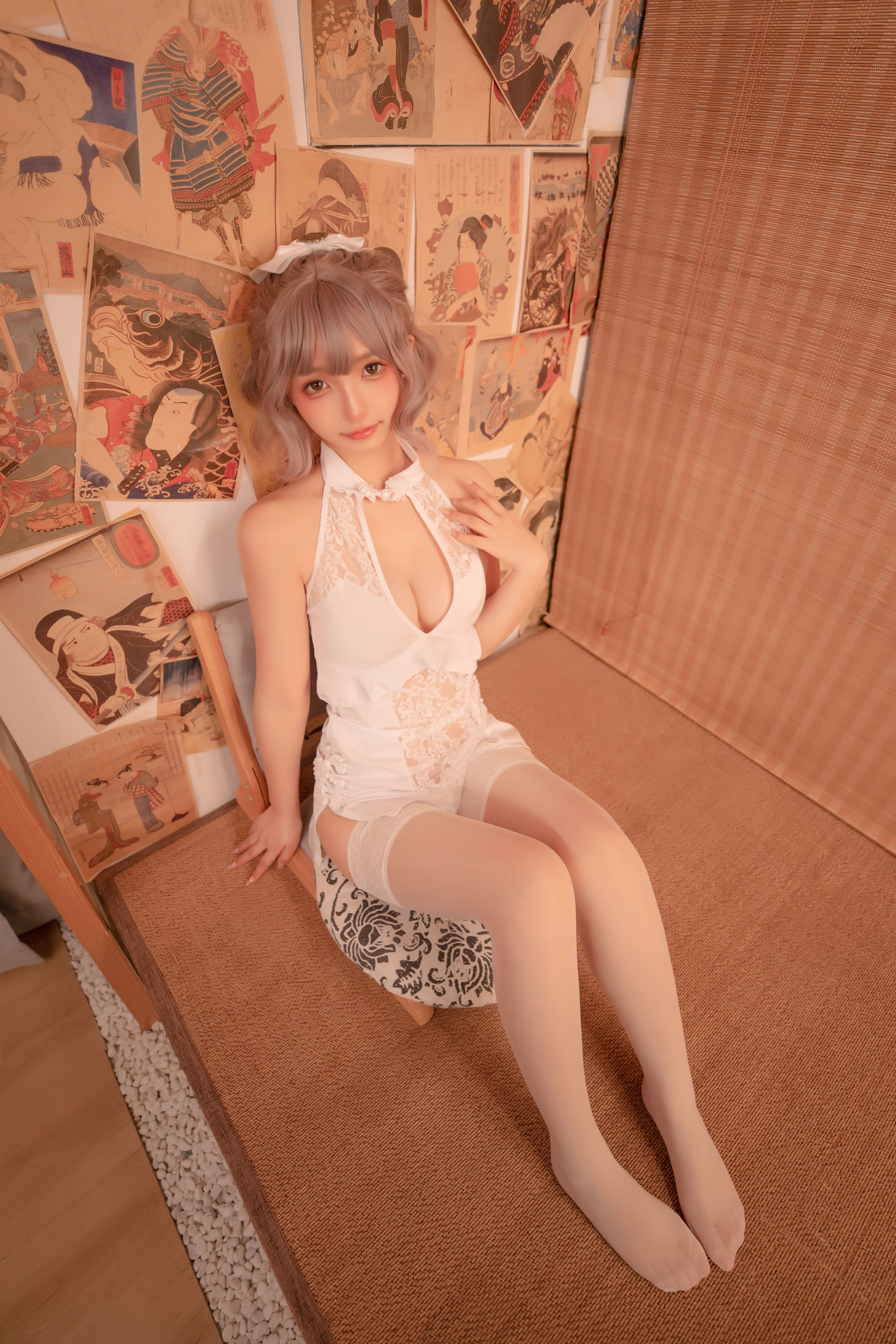神楽坂真冬 白旗袍 Cosplay-第29张