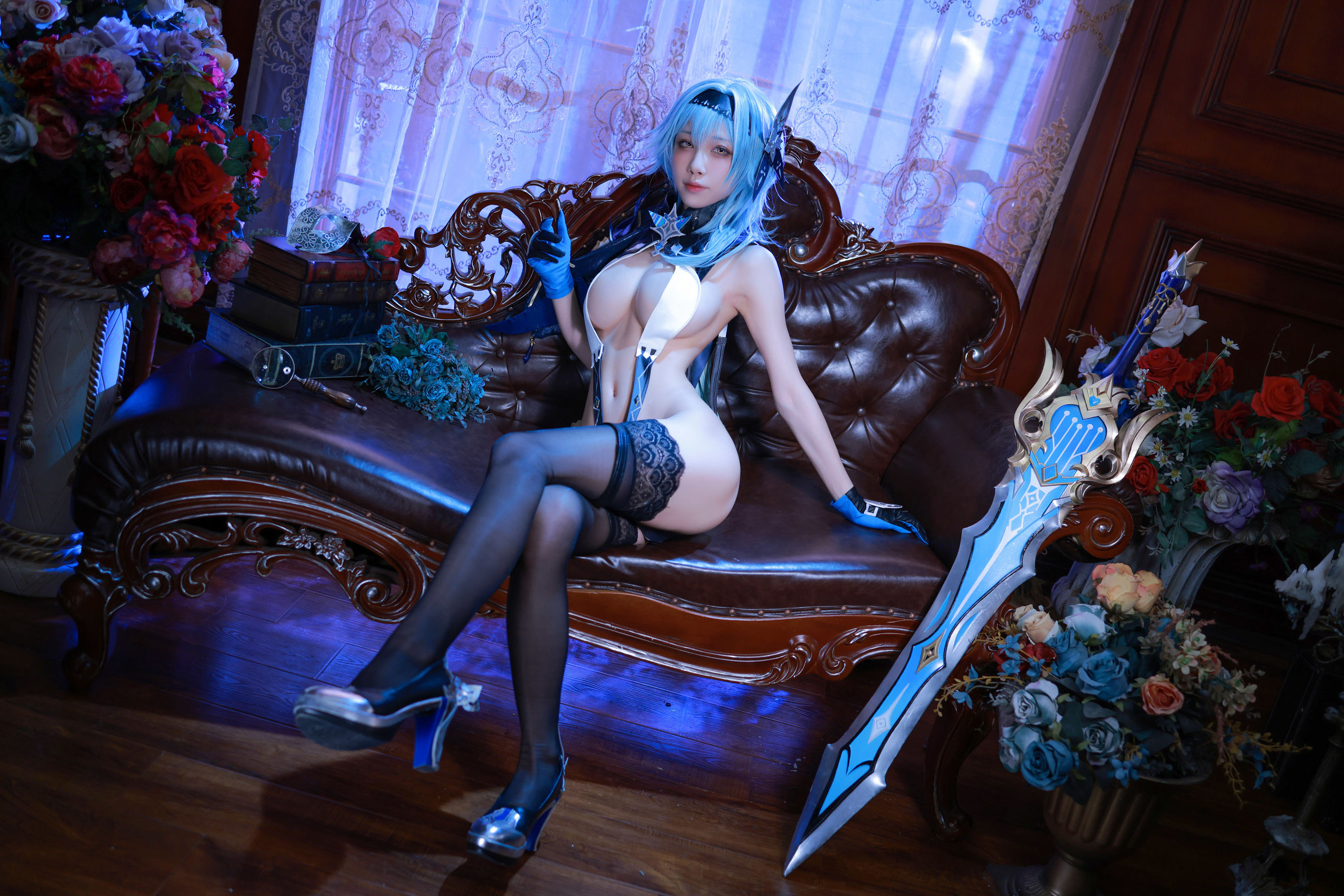 动漫博主水淼aqua – 原神优菈 内衣 Cosplay-第34张