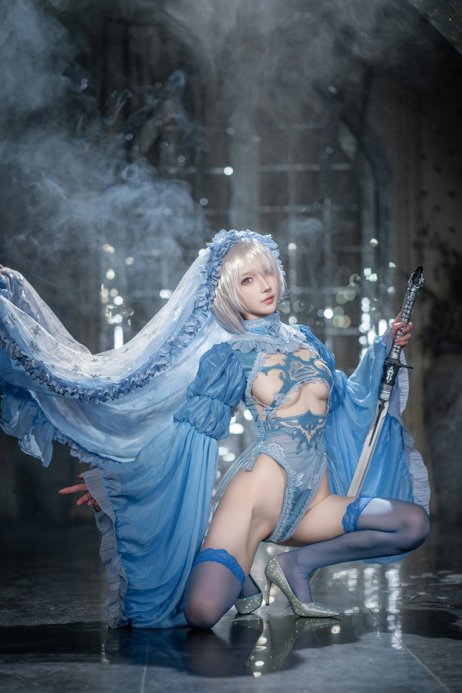 阿包也是兔娘 – 冰雪2B Cosplay-第7张