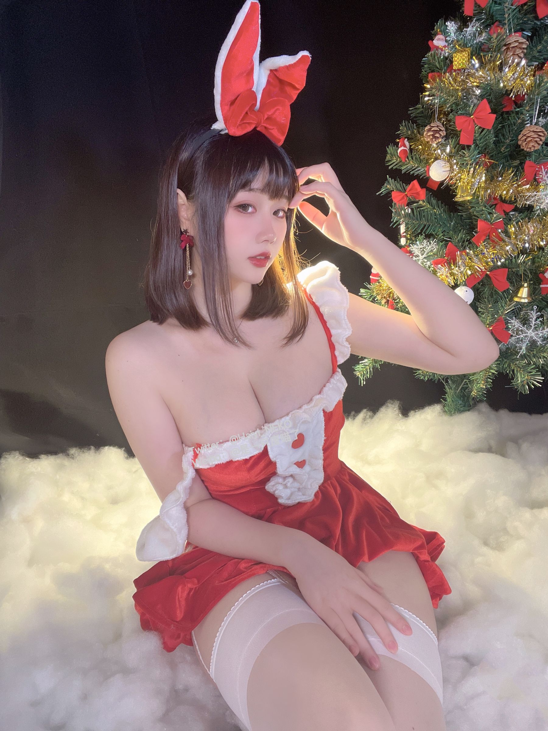 是一只废喵了 – 圣诞连衣裙 Cosplay-第1张