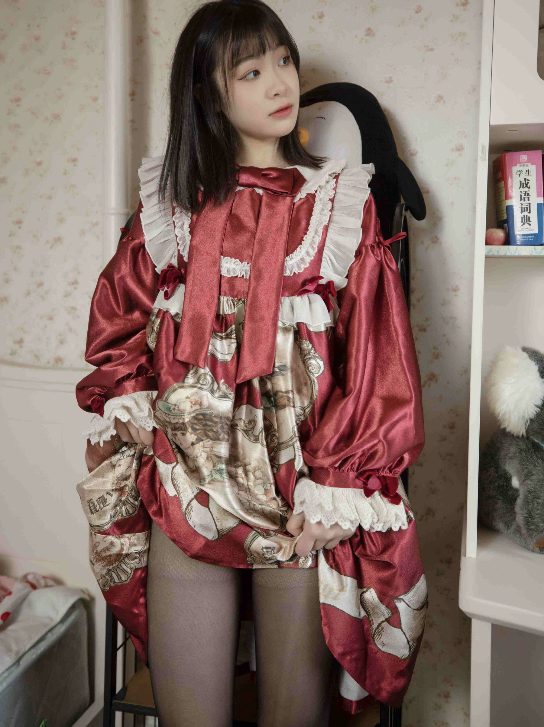 幻琪琪 – 红色Lolita 黑丝 Cosplay-第7张