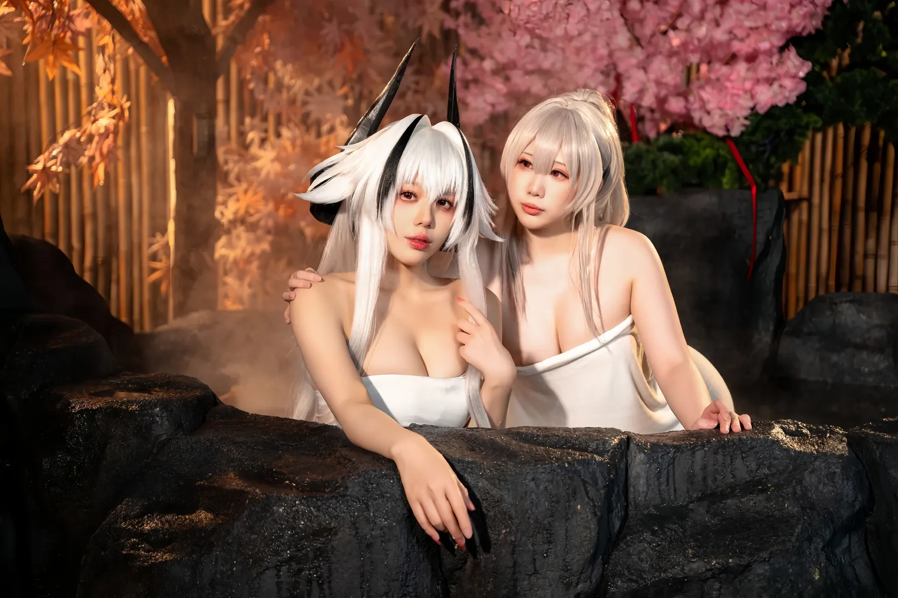 九言小瑶幺幺喜茶苍苍子 – 碧蓝 温泉之旅 Cosplay-第63张