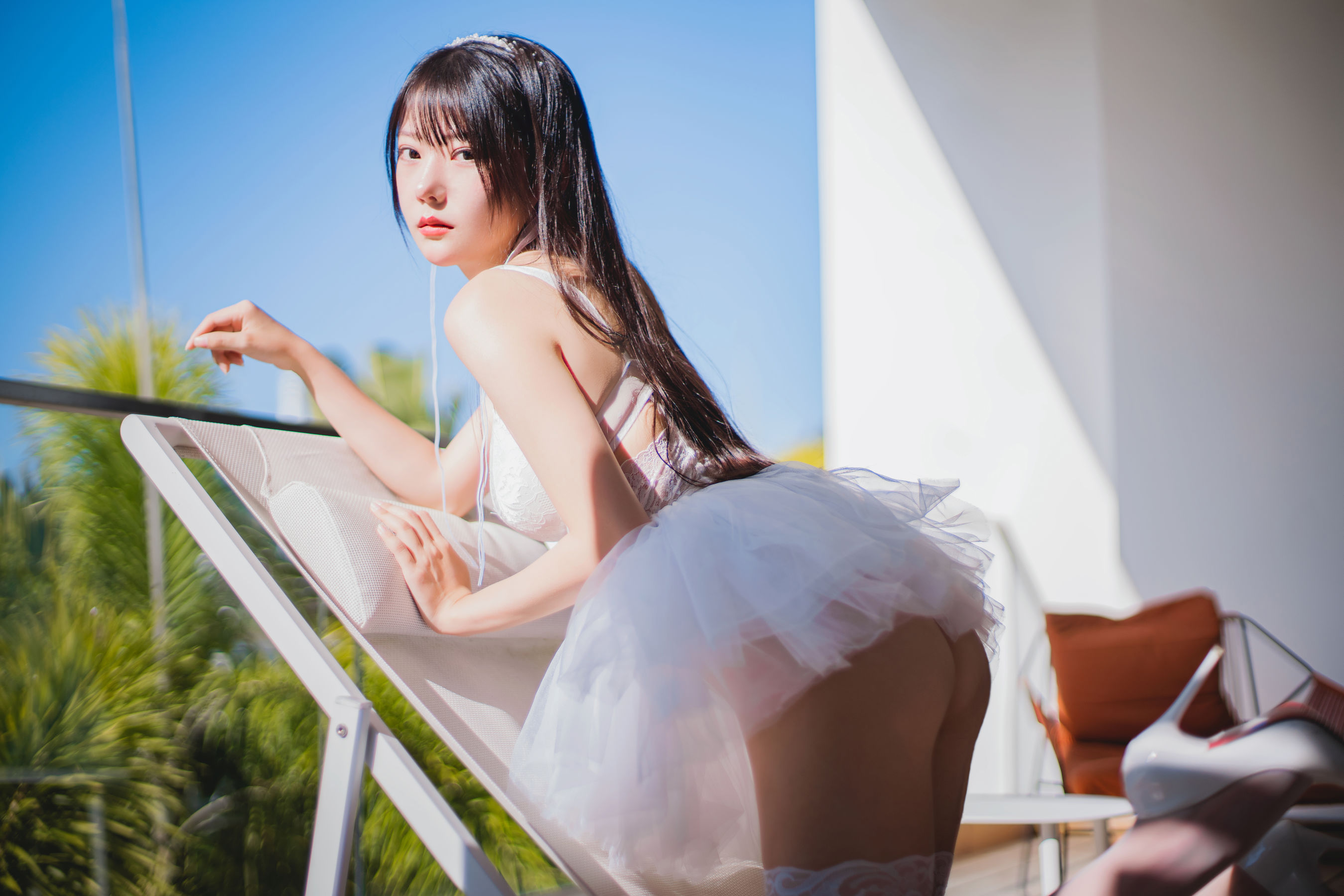 香草喵露露 – 杨枝甘露 白色纱裙 Cosplay-第8张