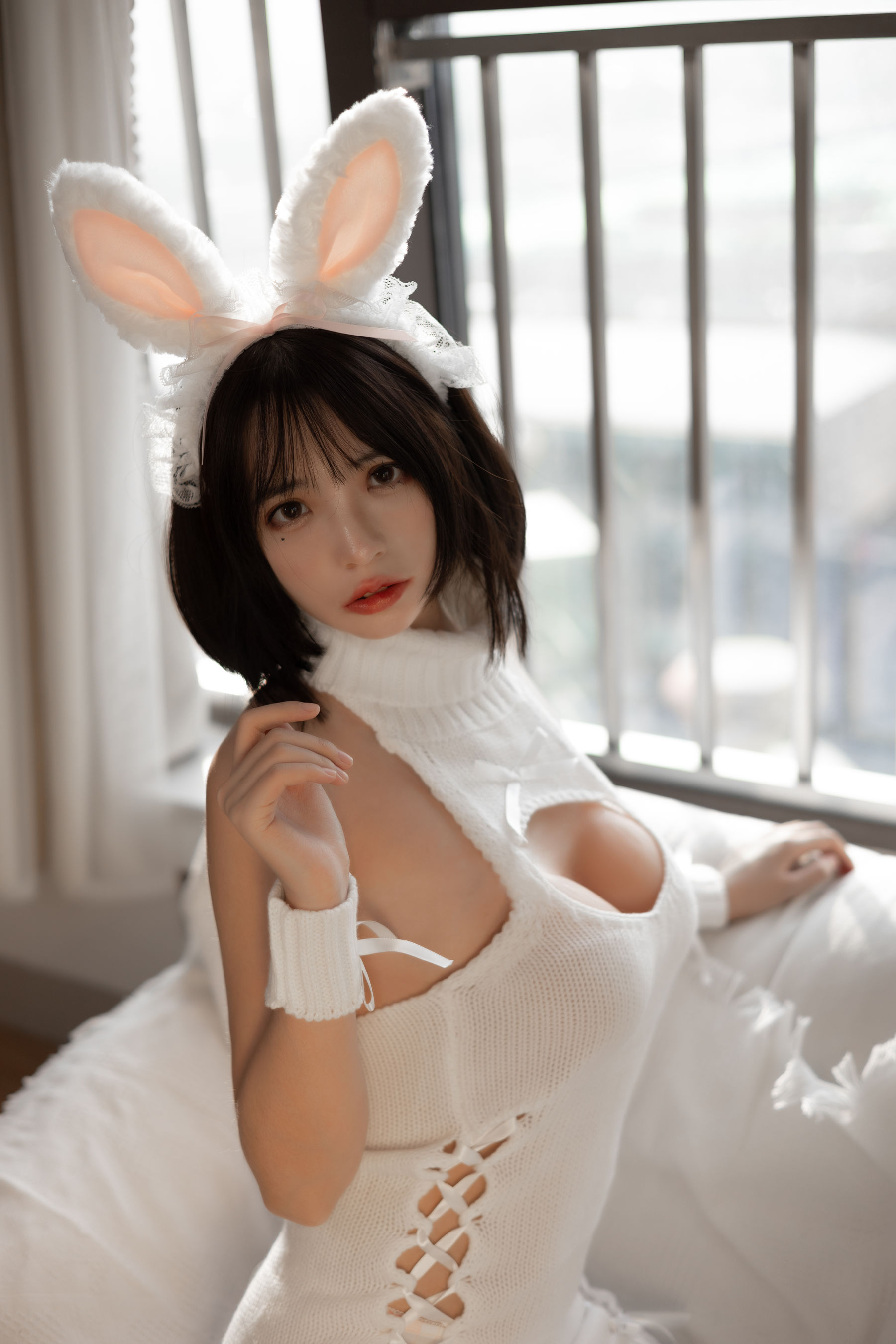 疯猫ss – 白色毛衣 Cosplay-第12张
