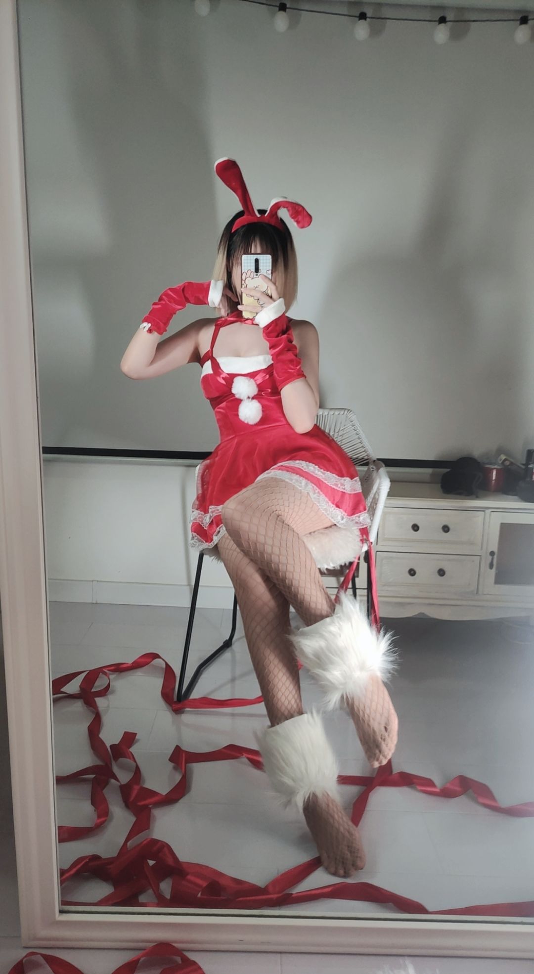 洛桑w伊梓 – 网袜丝带兔兔 Cosplay-第12张