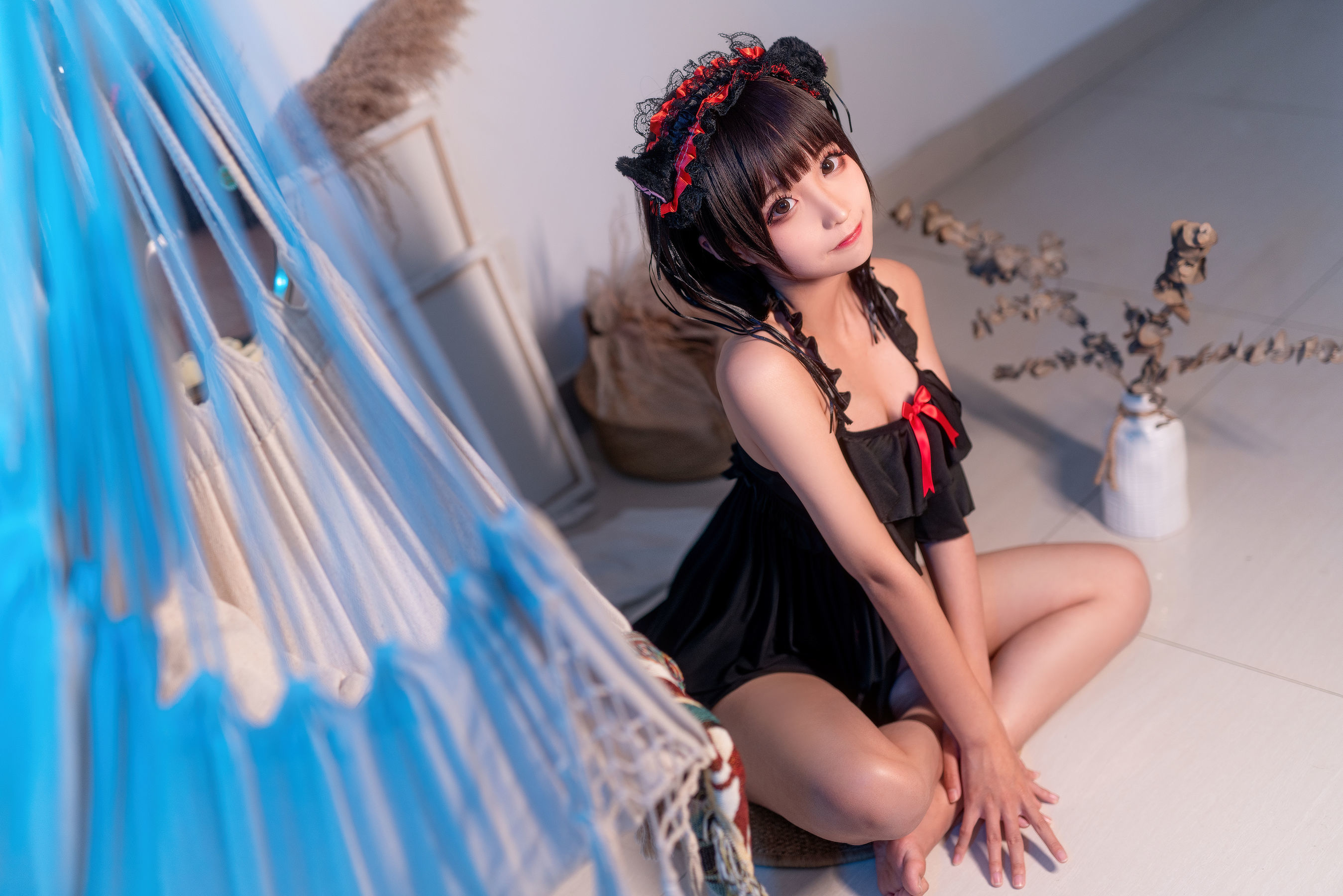 动漫博主蠢沫沫 黑睡裙 Cosplay-第18张